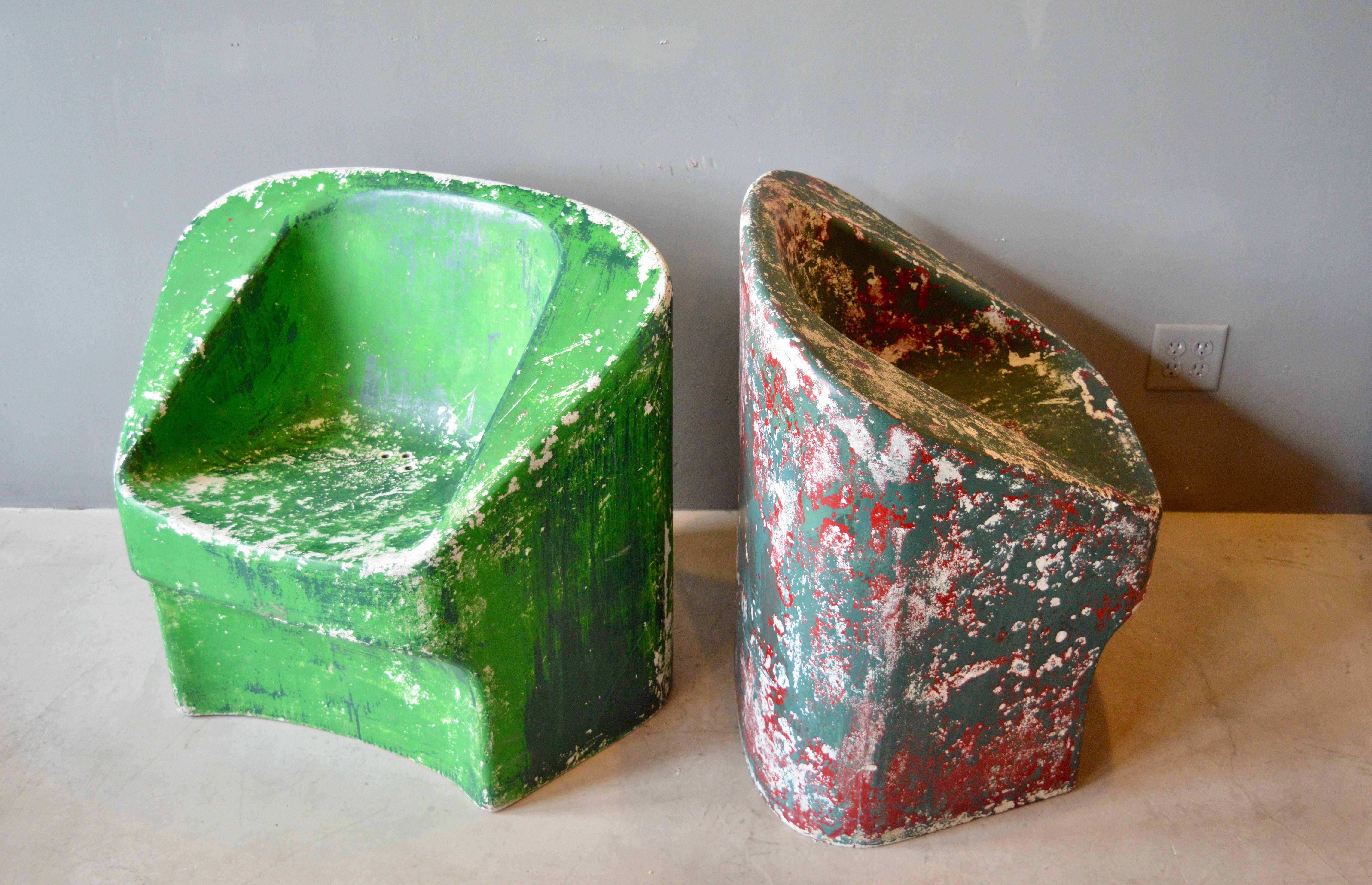 Pair of Green Willy Guhl Sculptural Chairs In Excellent Condition In Los Angeles, CA