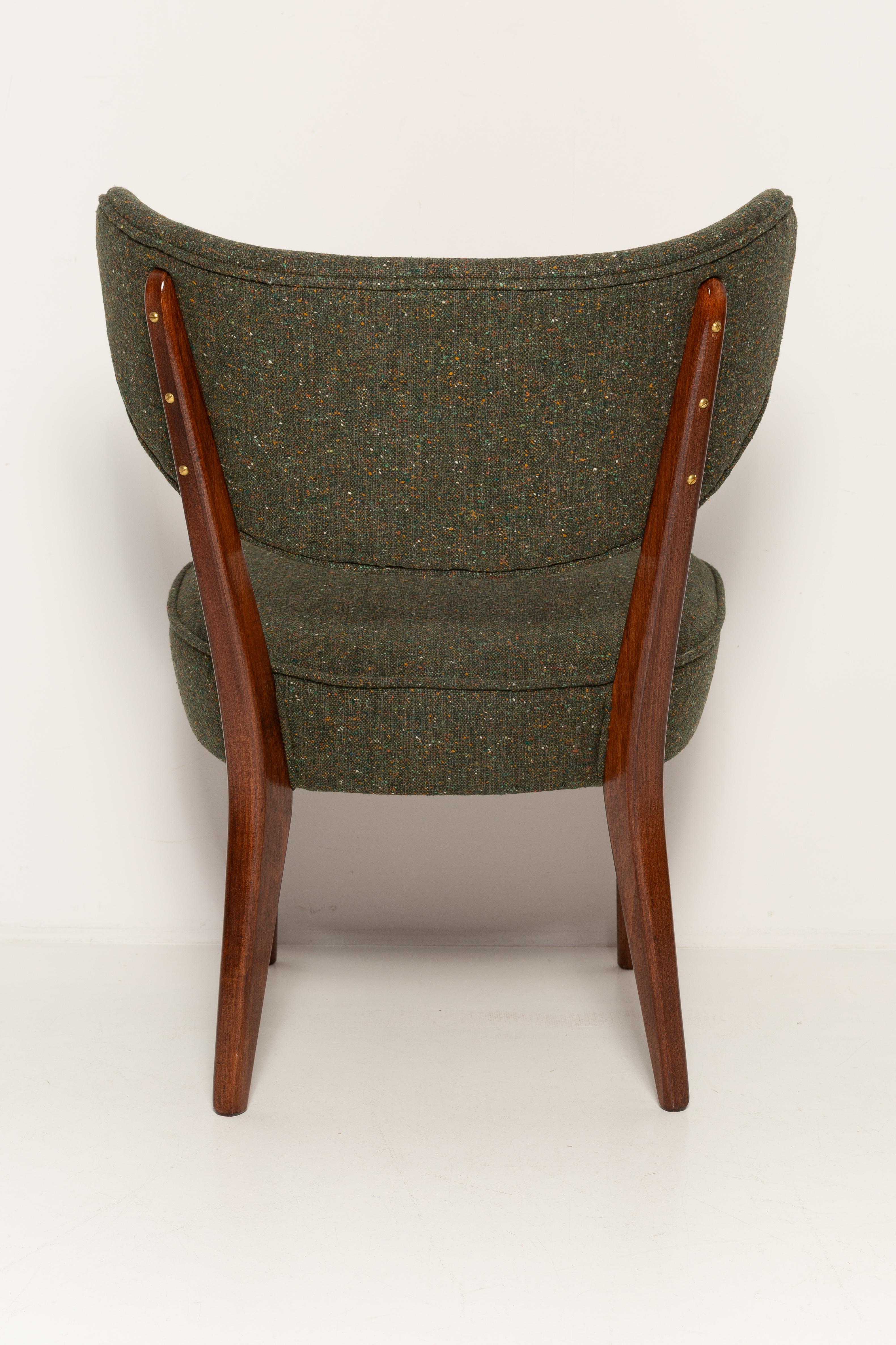 Pair of Green Wool Shell Club Chairs, by Vintola Studio, Europe, Poland For Sale 2