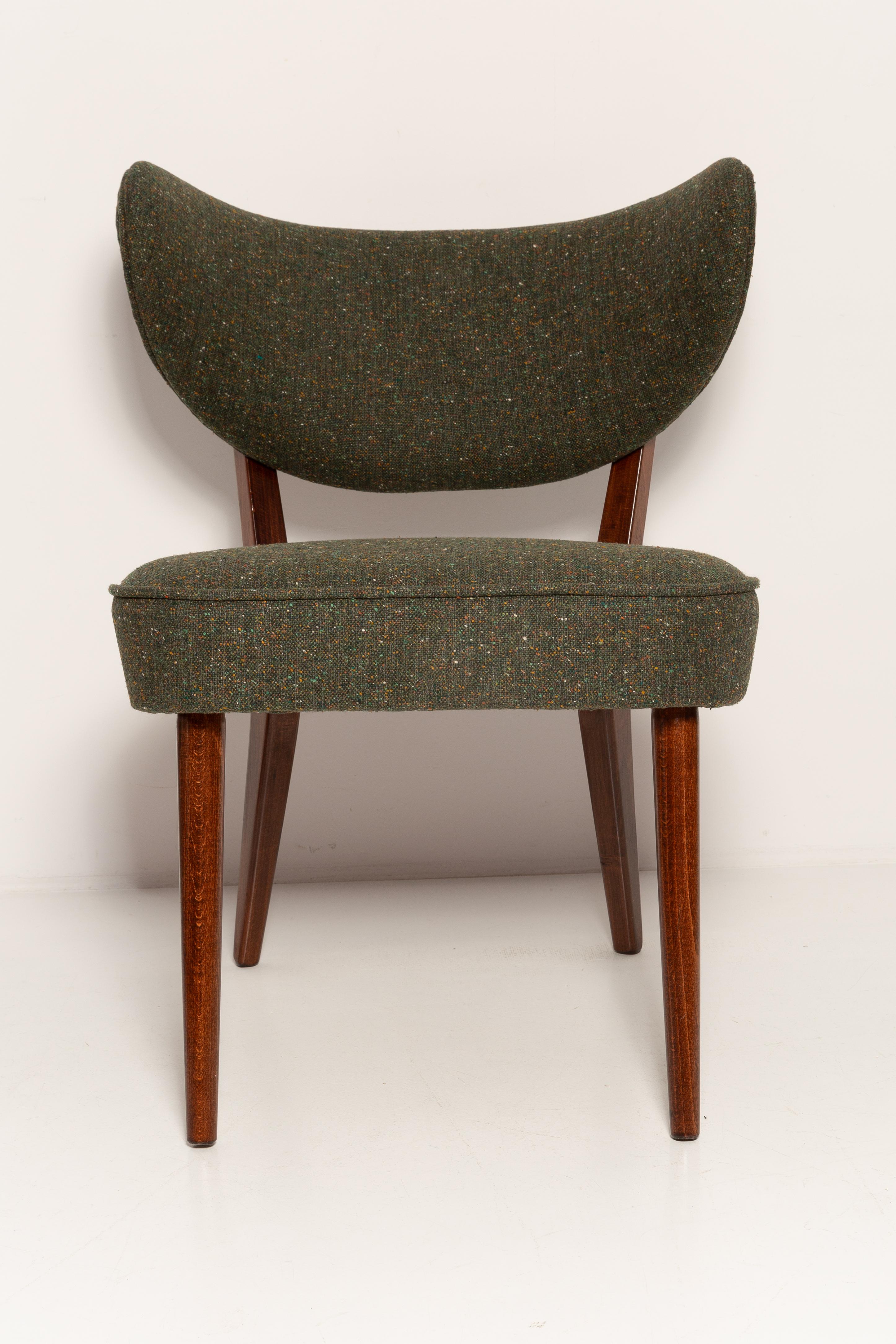 Pair of Green Wool Shell Club Chairs, by Vintola Studio, Europe, Poland For Sale 3
