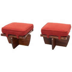 Pair of Greenrock Stools by George Nakashima, New Hope, PA, 1980s