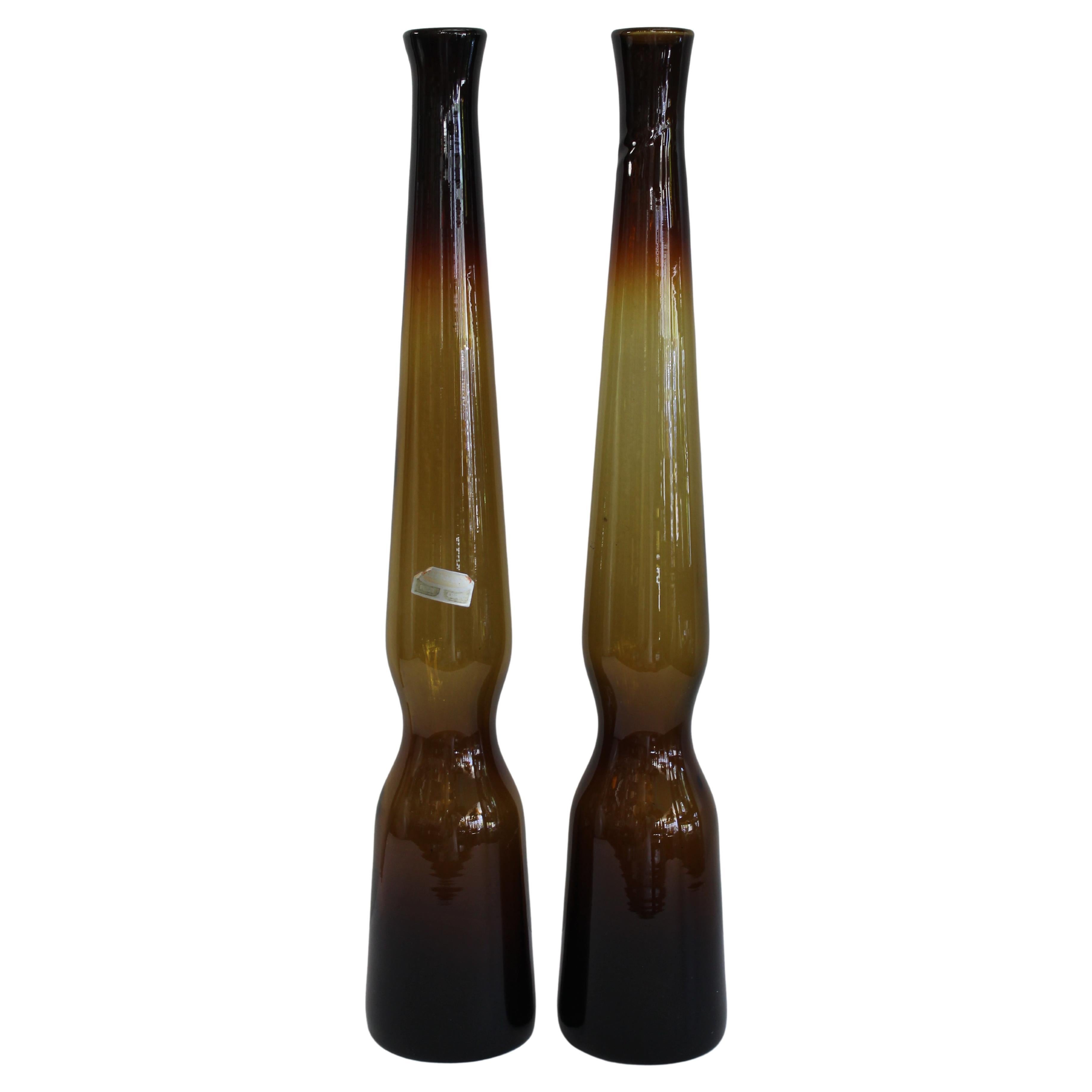 Pair of Greenwich Flint Craft Vases For Sale