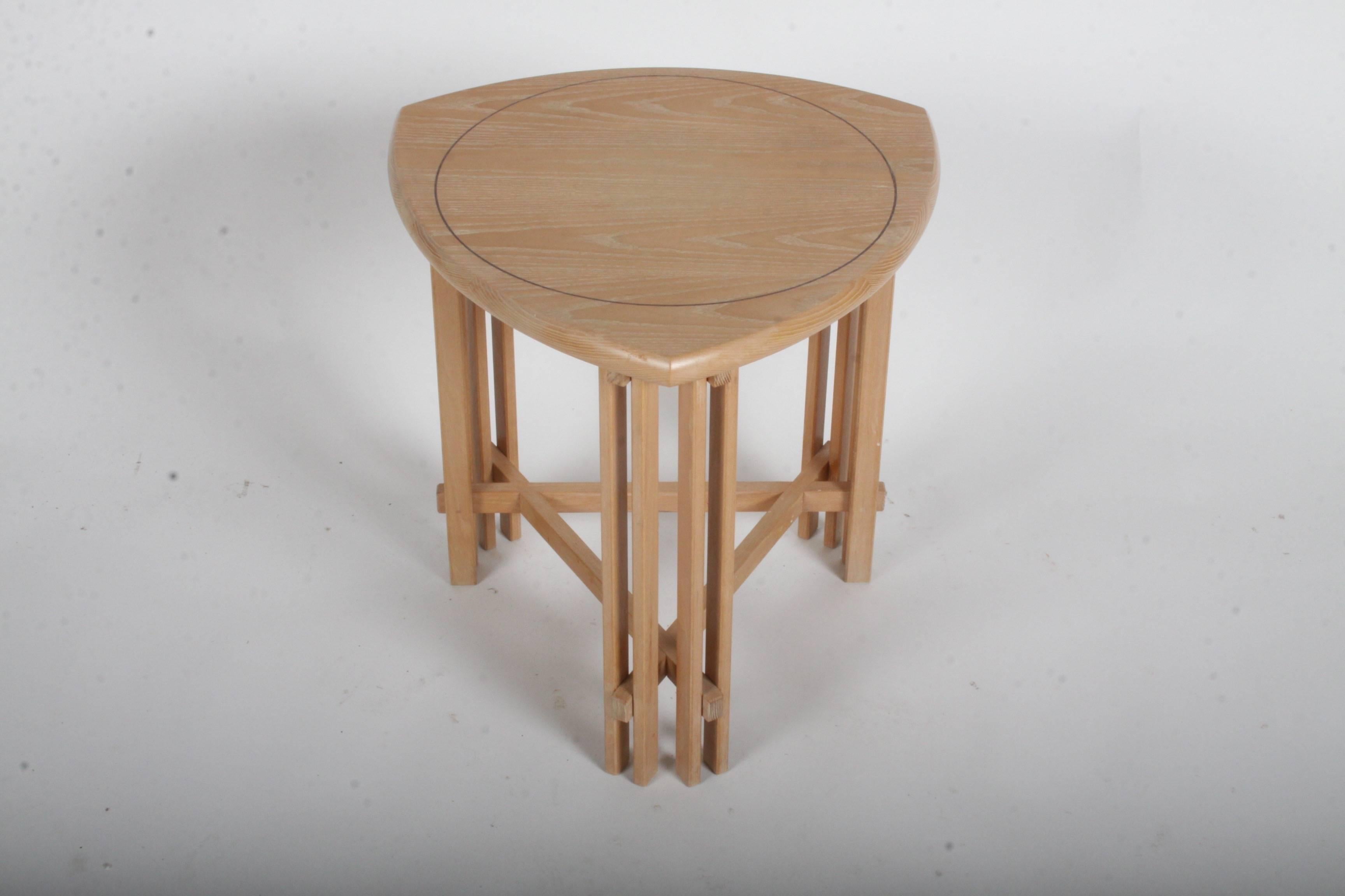 Ash Pair of Gregg Lipton Prairie School Side or End Tables