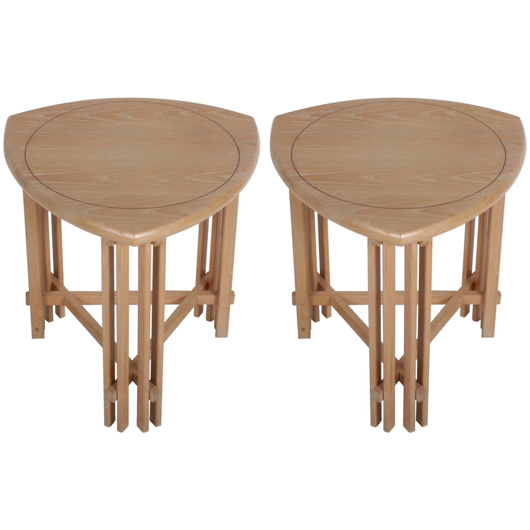 Pair of Gregg Lipton Prairie School Side or End Tables