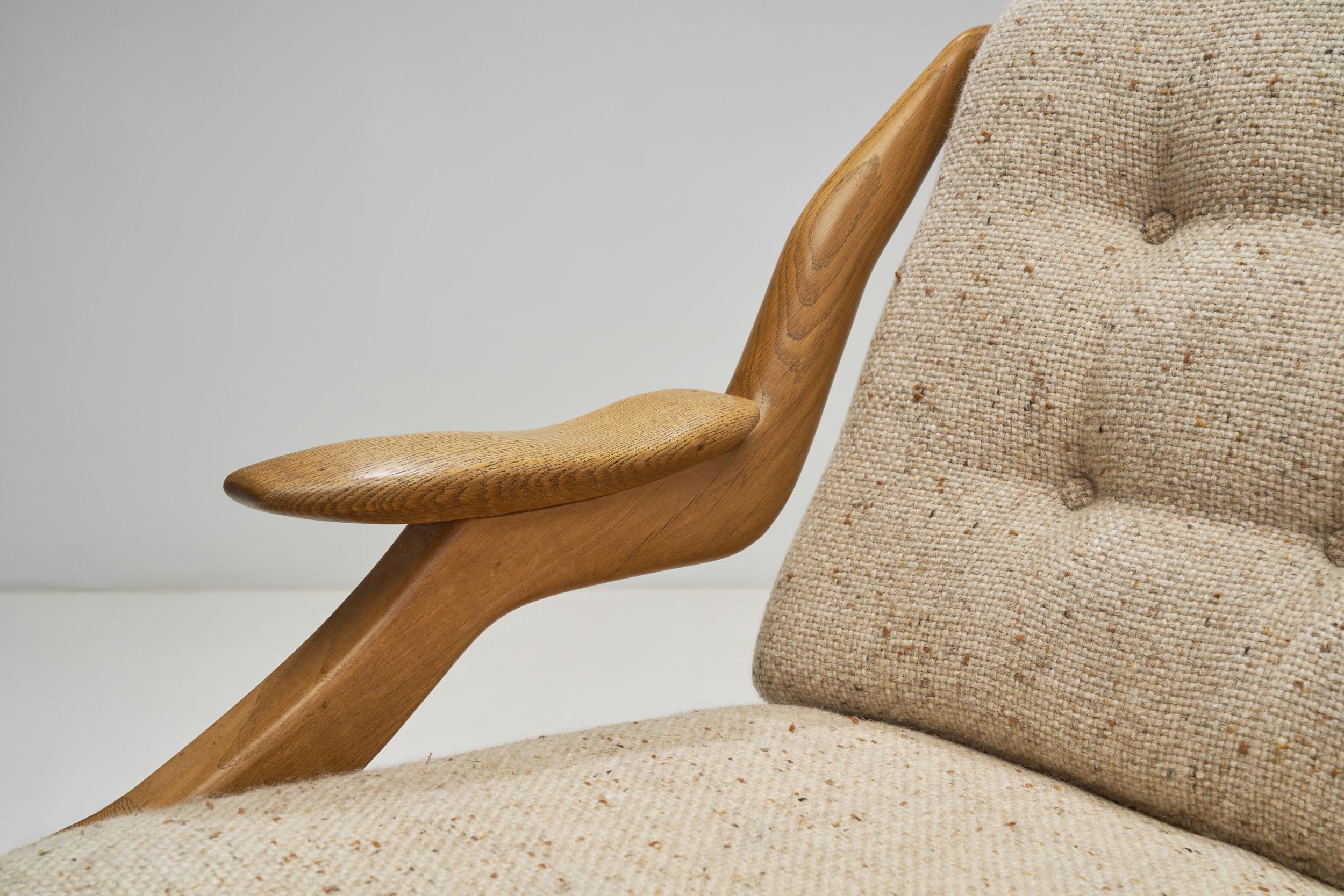 Pair of “Grégoire” Lounge Chairs by Guillerme et Chambron, France 1960s For Sale 3