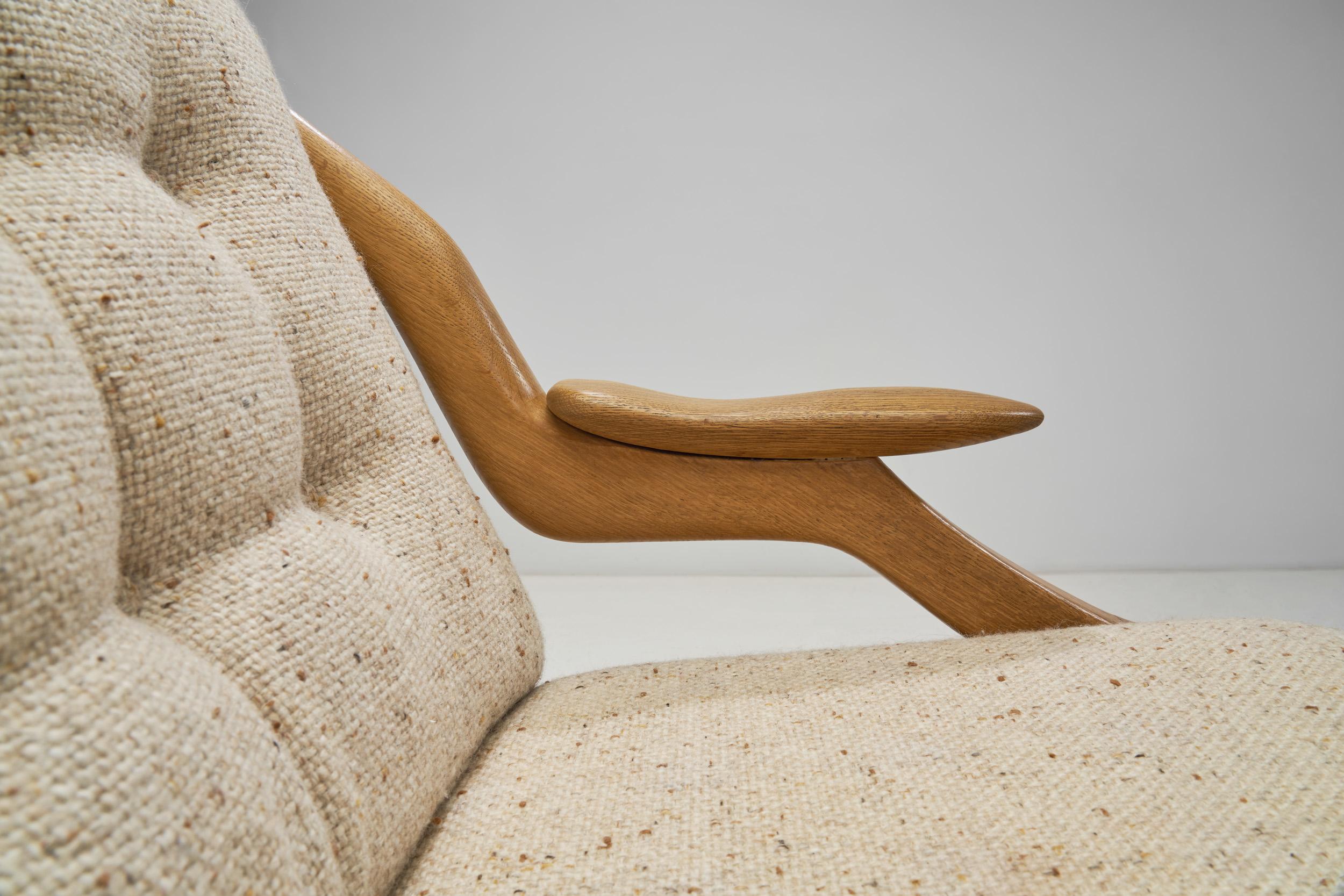Pair of “Grégoire” Lounge Chairs by Guillerme et Chambron, France 1960s For Sale 4