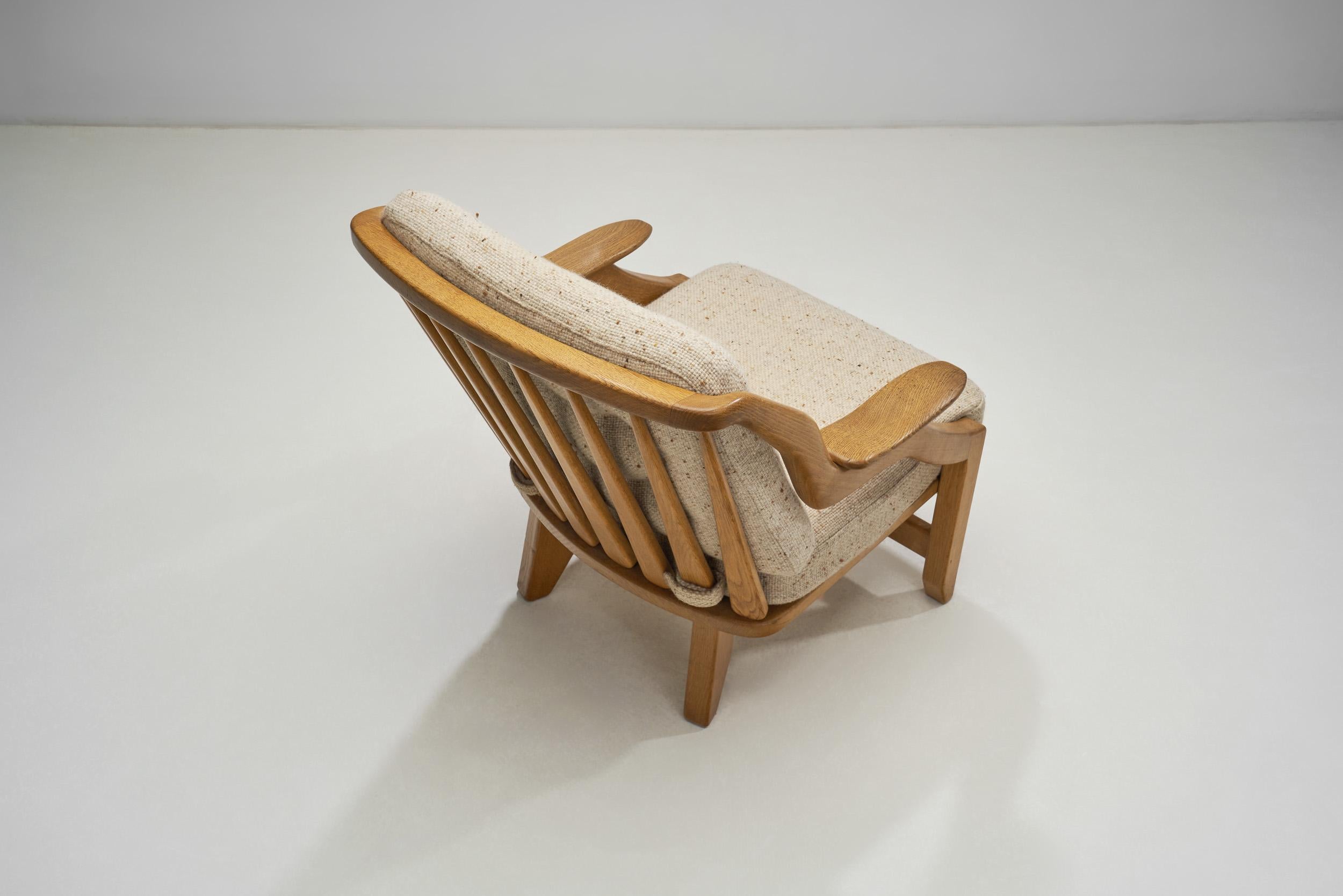 Mid-20th Century Pair of “Grégoire” Lounge Chairs by Guillerme et Chambron, France 1960s For Sale
