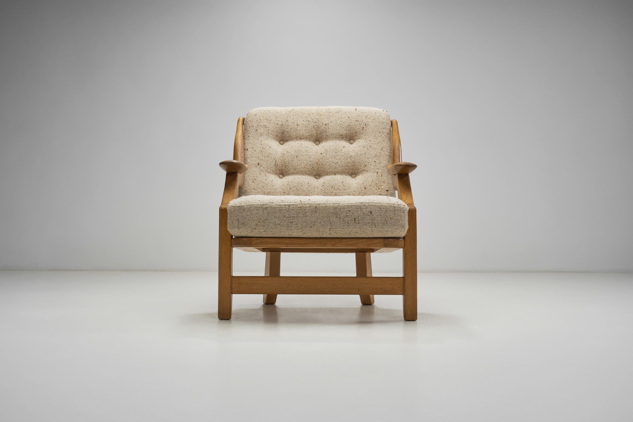 Pair of “Grégoire” Lounge Chairs by Guillerme et Chambron, France 1960s For Sale 1