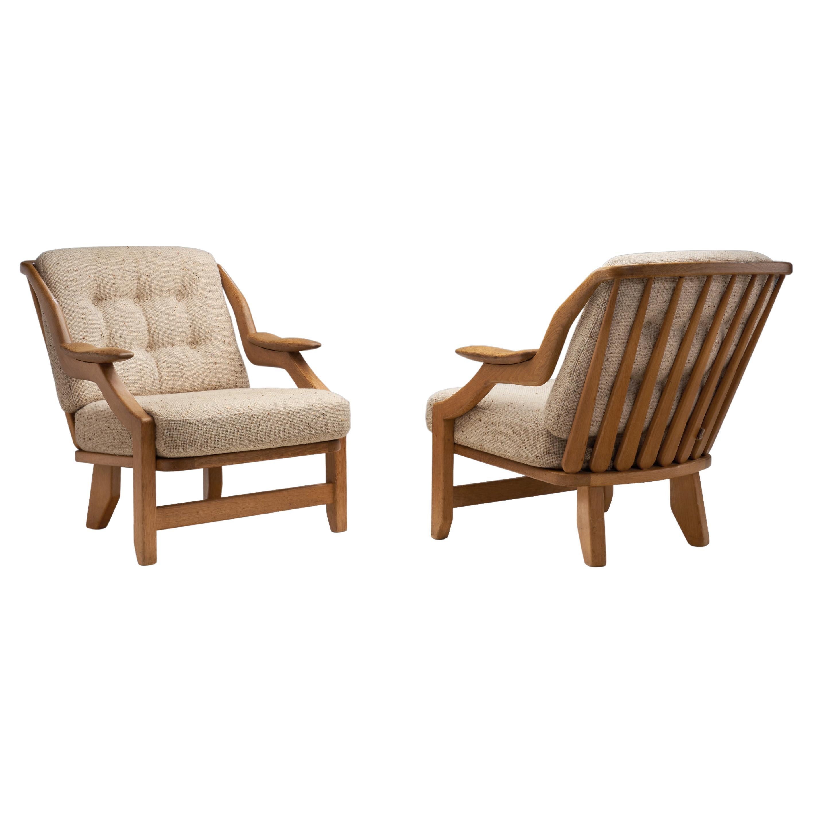 Pair of “Grégoire” Lounge Chairs by Guillerme et Chambron, France 1960s