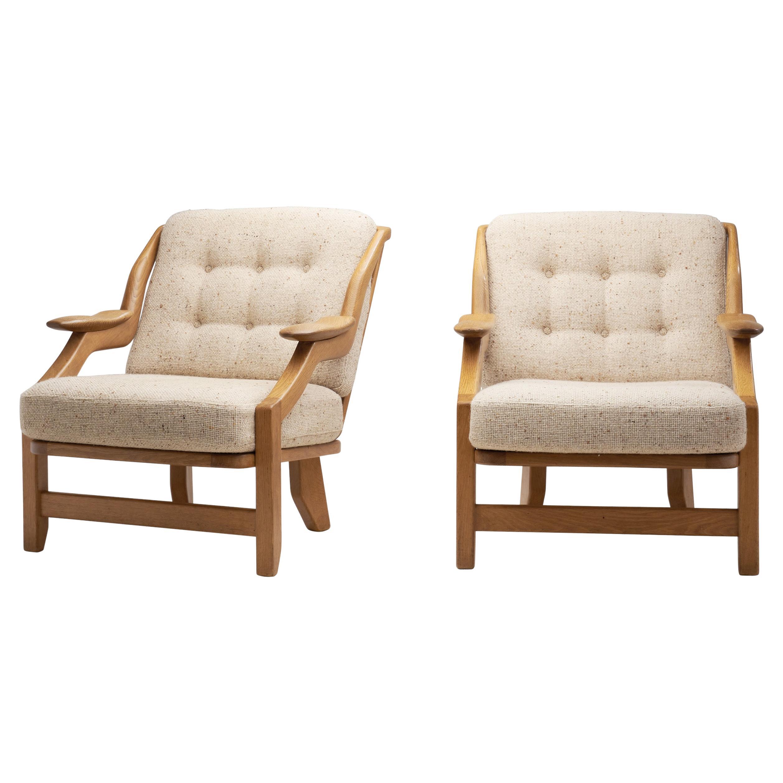 Paar Grégoire Lounge Chairs von Guillerme et Chambron, Frankreich 1960er Jahre