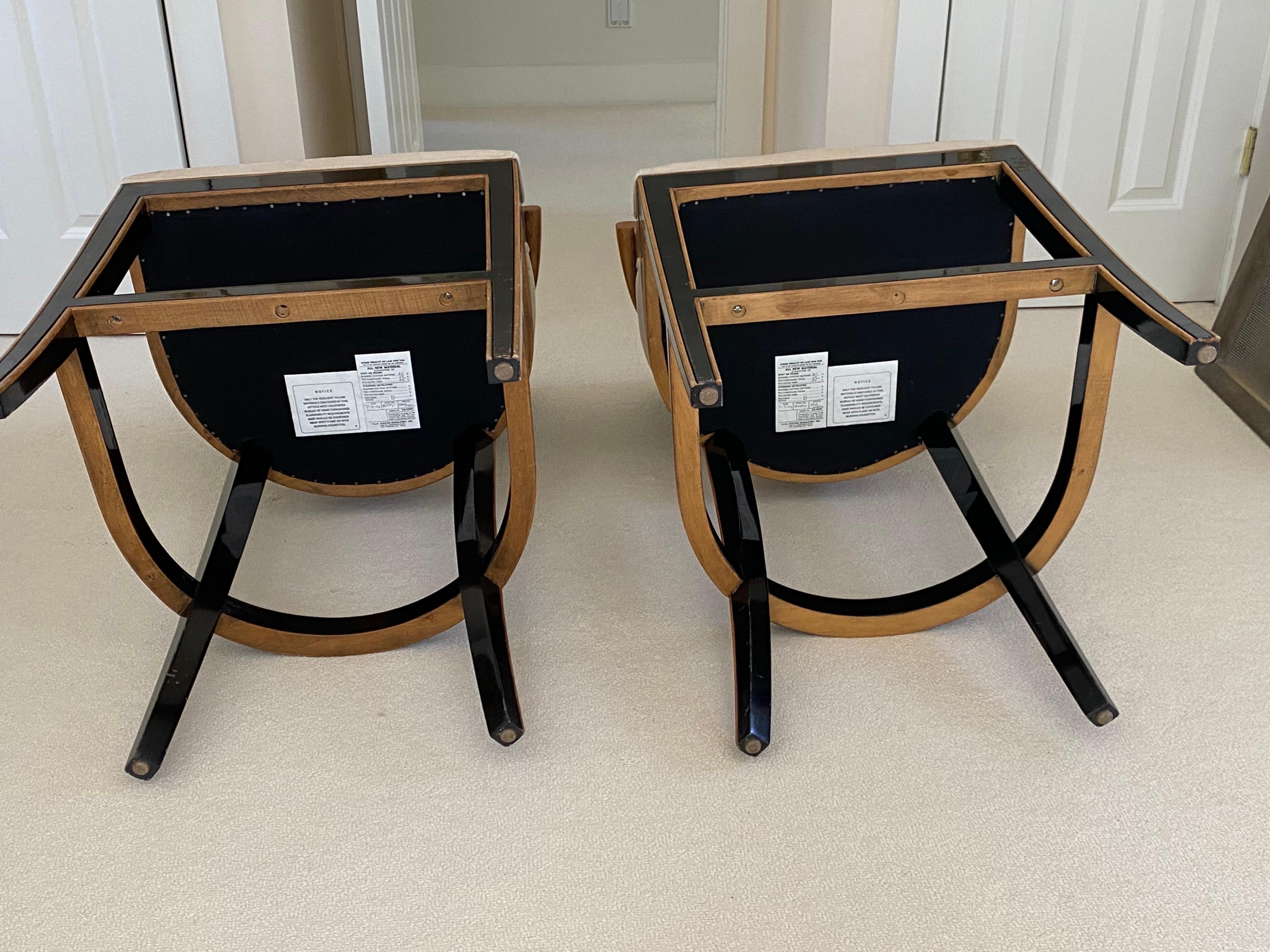 Pair of Gregorius Pineo 'Betty Bar Stool' in Light Walnut & Ebony Finishes For Sale 13