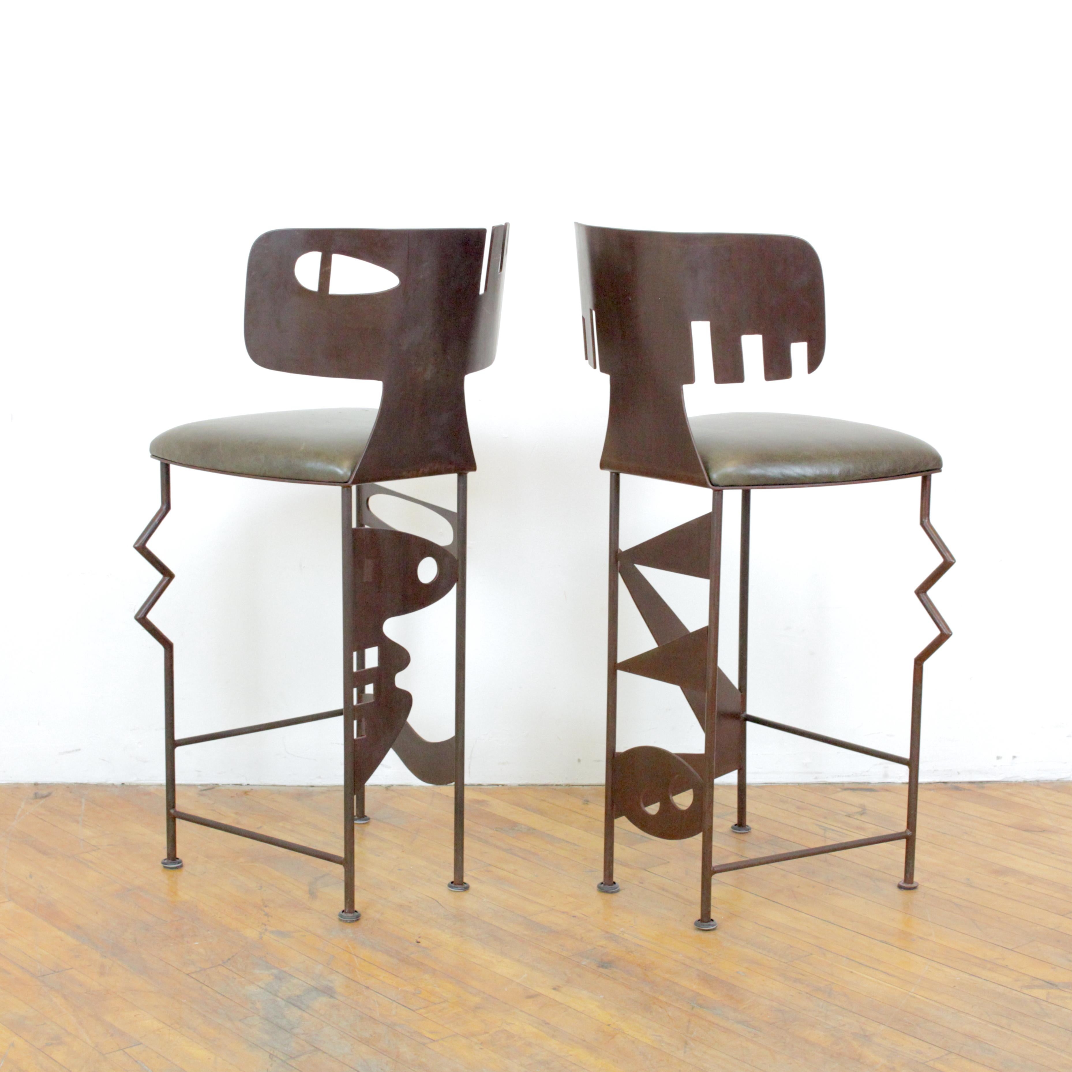 Pair of Gregory Hawthorne Sculptural Stools For Sale 1