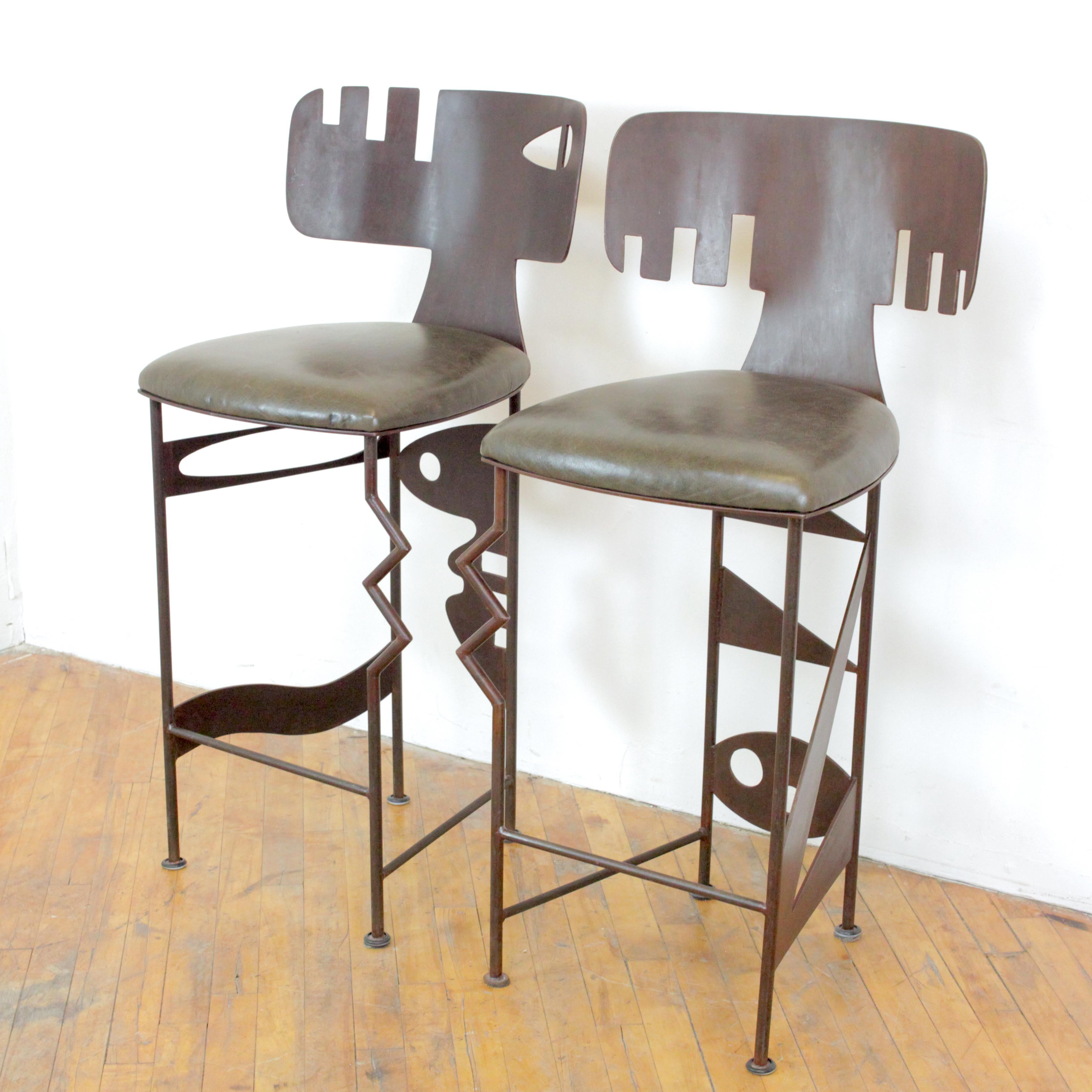 Pair of Gregory Hawthorne Sculptural Stools For Sale 2