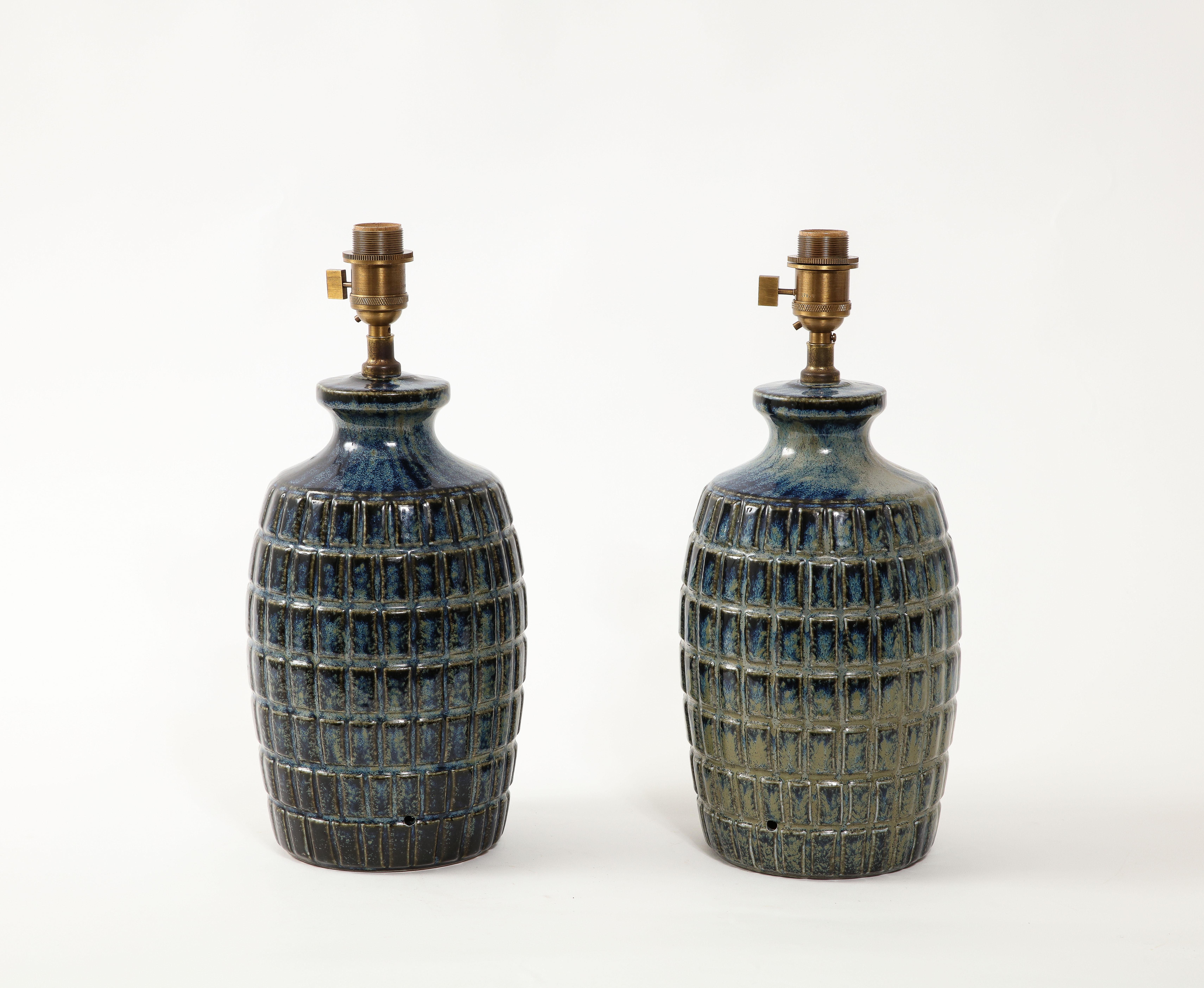 Italian Pair of “grenade” Table Lamps. France 1960's