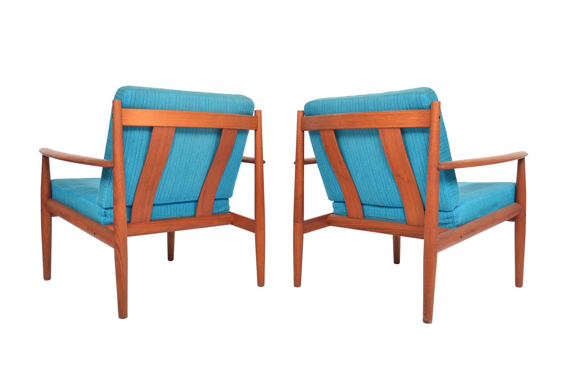 Mid-Century Modern Pair of Grete Jalk Danish Modern Lounge Chairs in Teak by France and Son