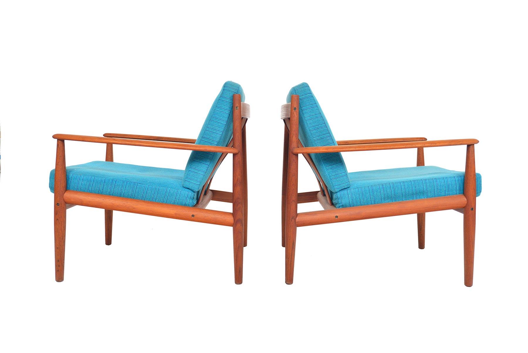 Pair of Grete Jalk Danish Modern Lounge Chairs in Teak by France and Son In Good Condition In Berkeley, CA