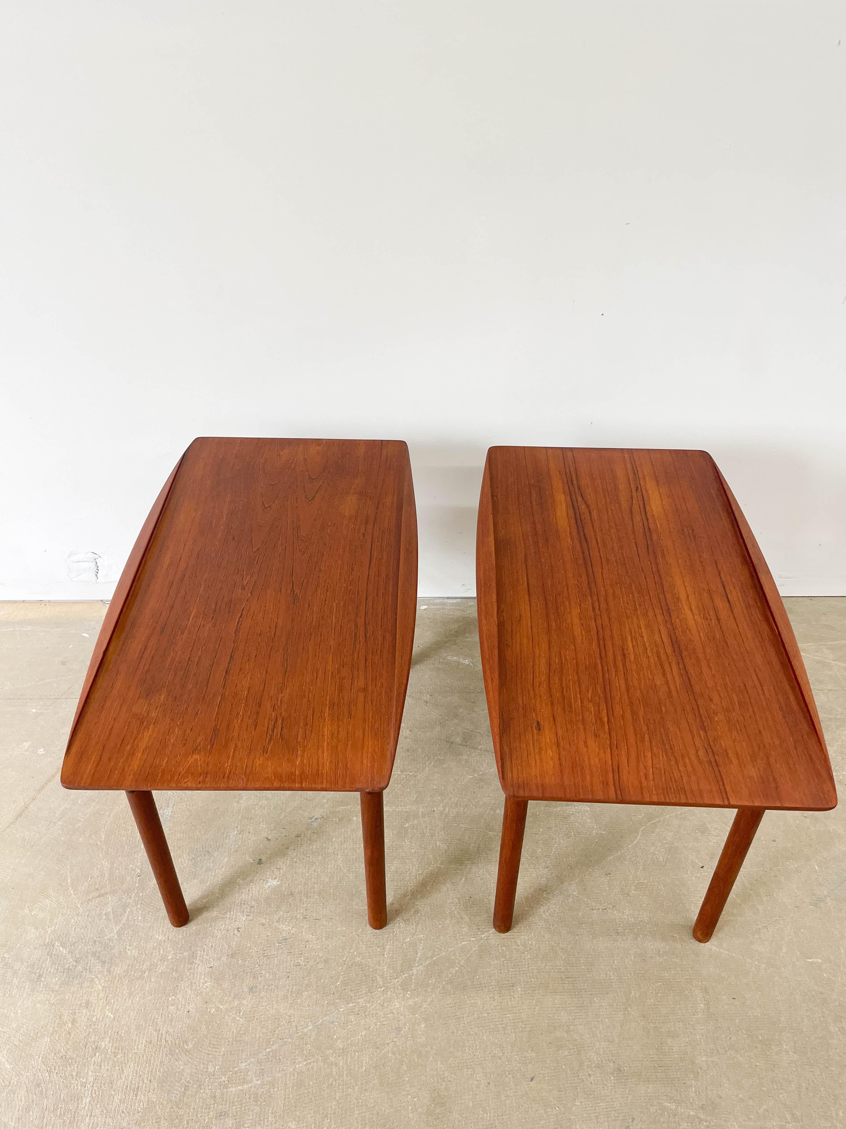 Pair of Grete Jalk Danish Teak Side Tables In Good Condition For Sale In Kalamazoo, MI