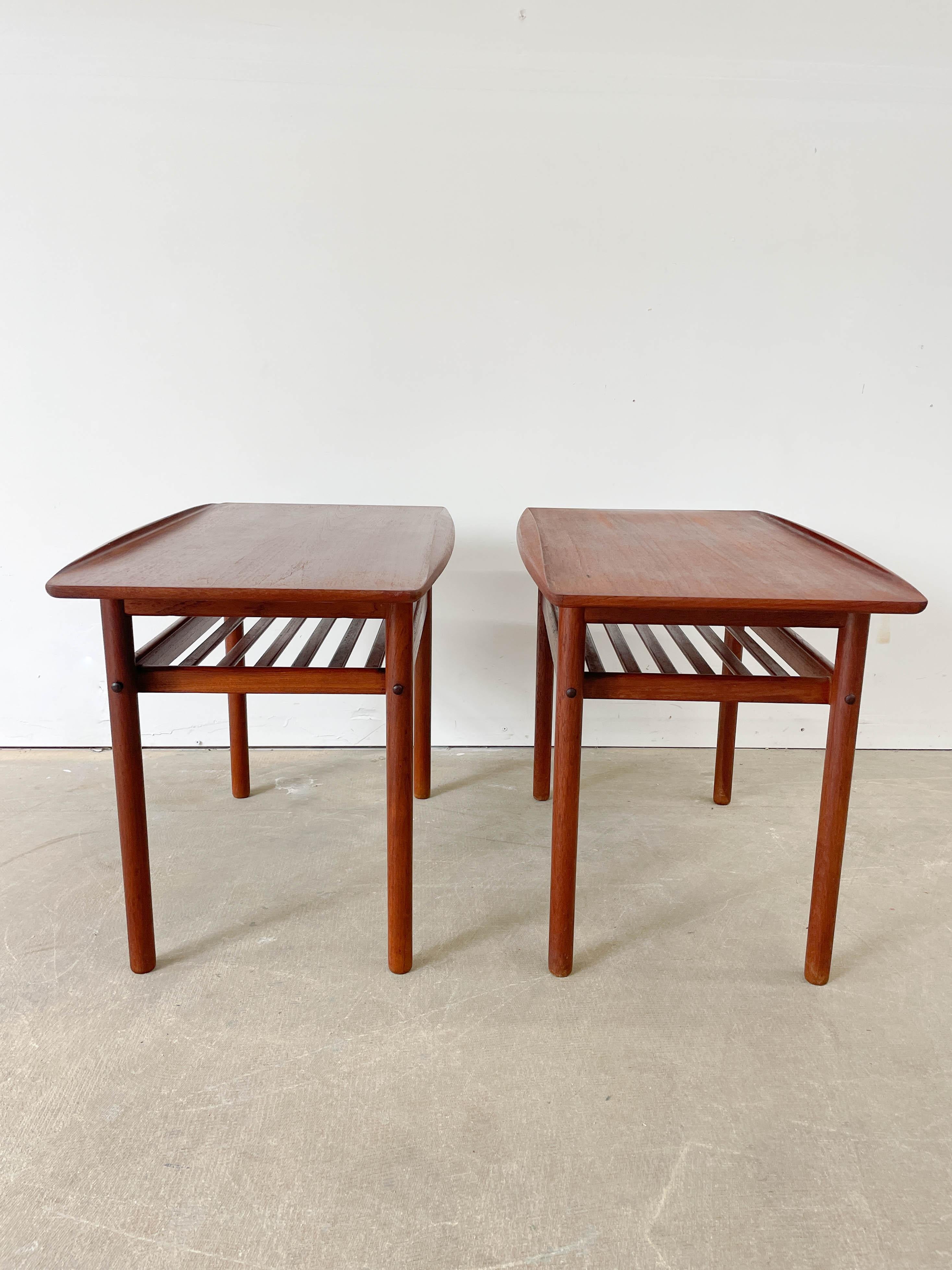 Pair of Grete Jalk Danish Teak Side Tables For Sale 3