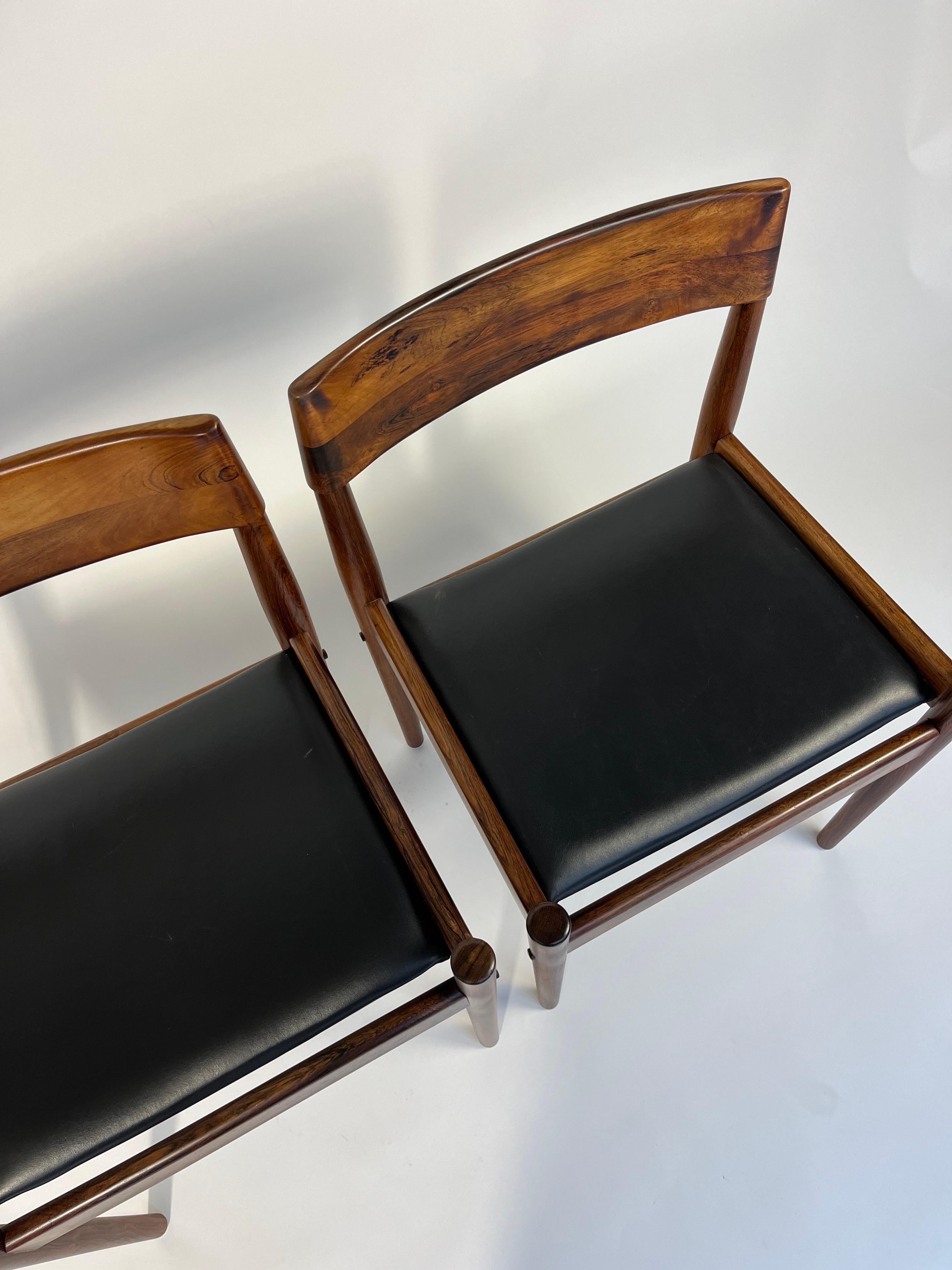 Pair of Grete Jalk Dining Chairs Rosewood P Jeppesen Denmark 1960s For Sale 4