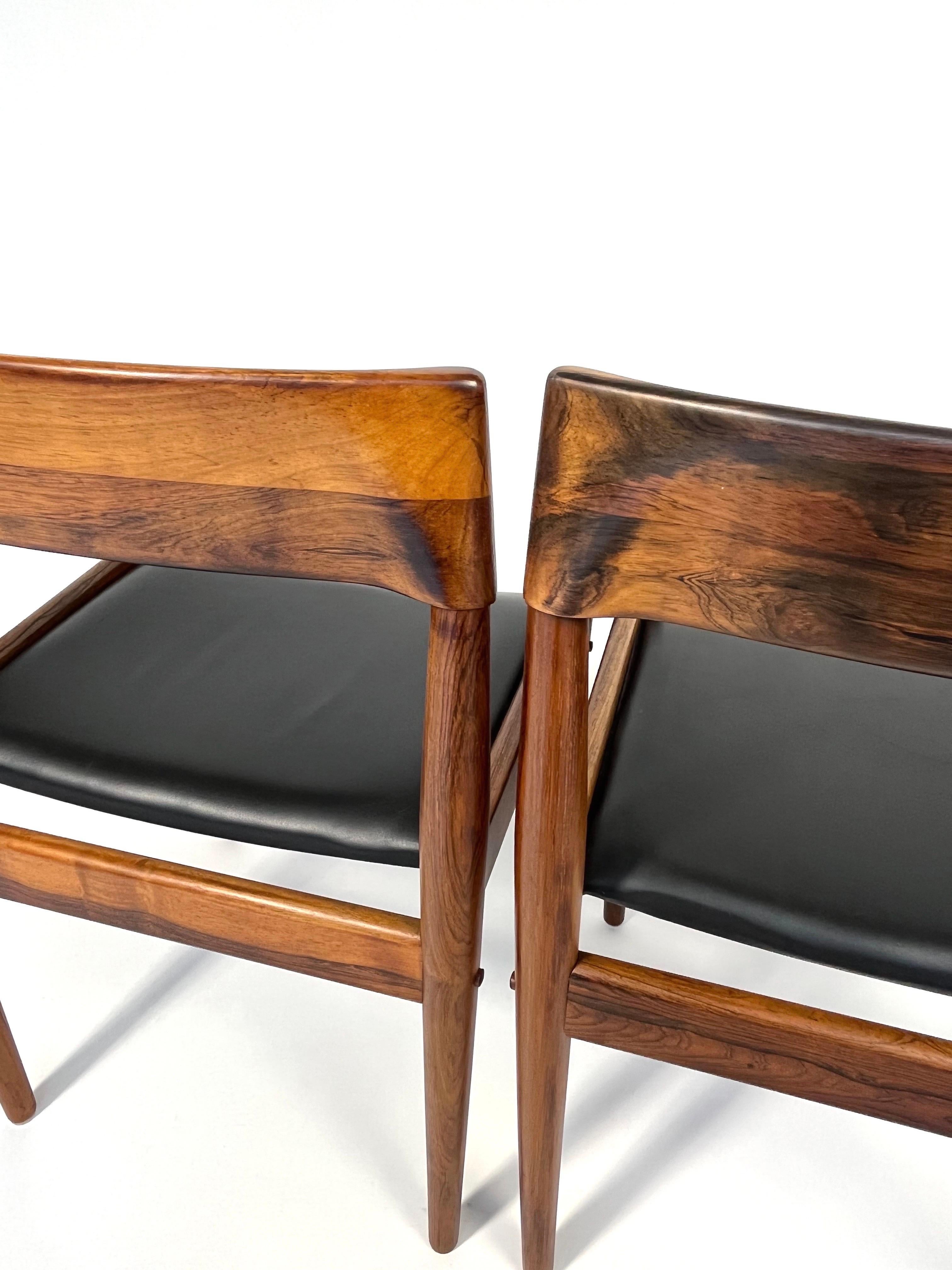 Pair of Grete Jalk Dining Chairs Rosewood P Jeppesen Denmark 1960s For Sale 5