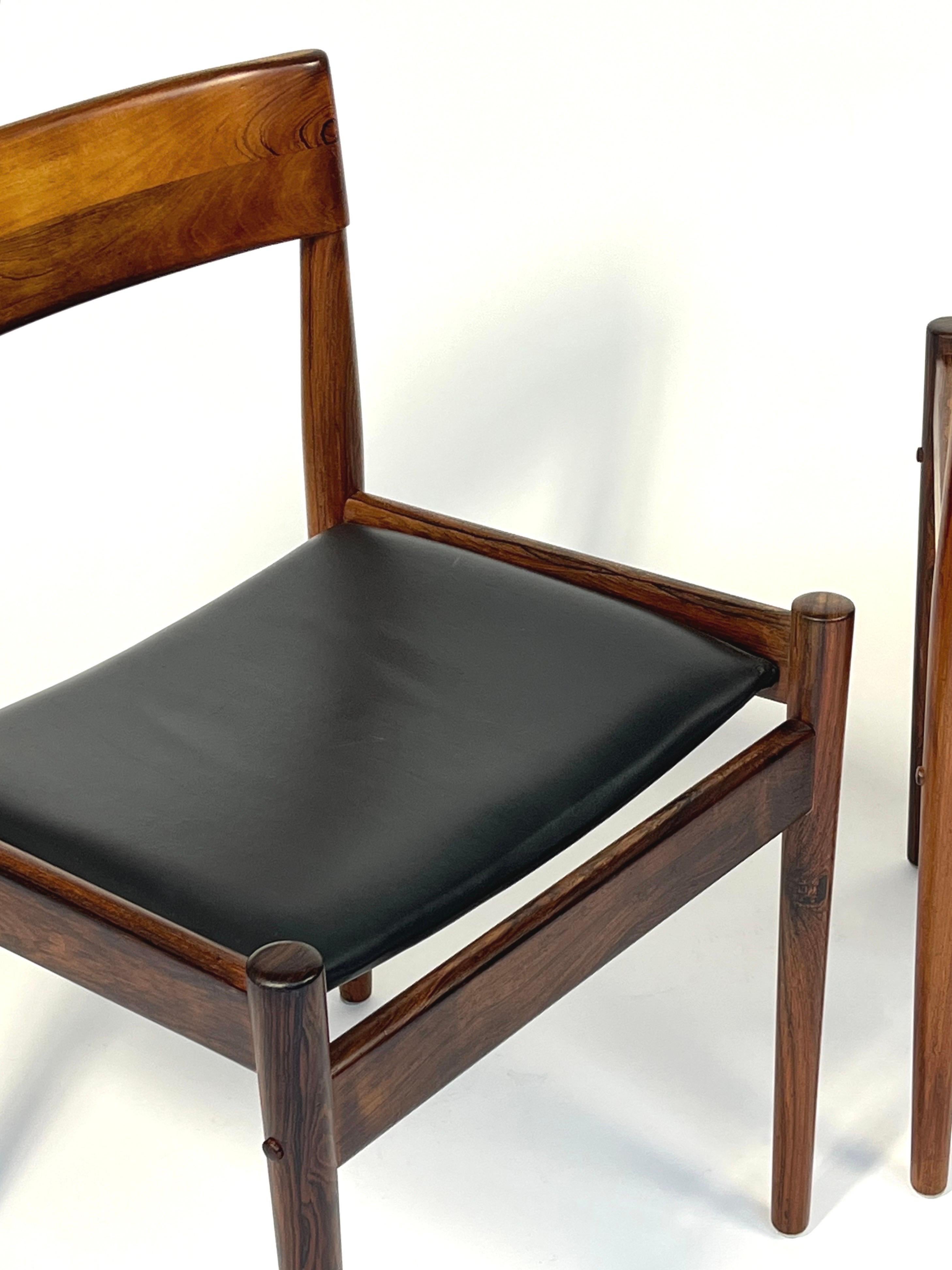 Pair of Grete Jalk Dining Chairs Rosewood P Jeppesen Denmark 1960s For Sale 10