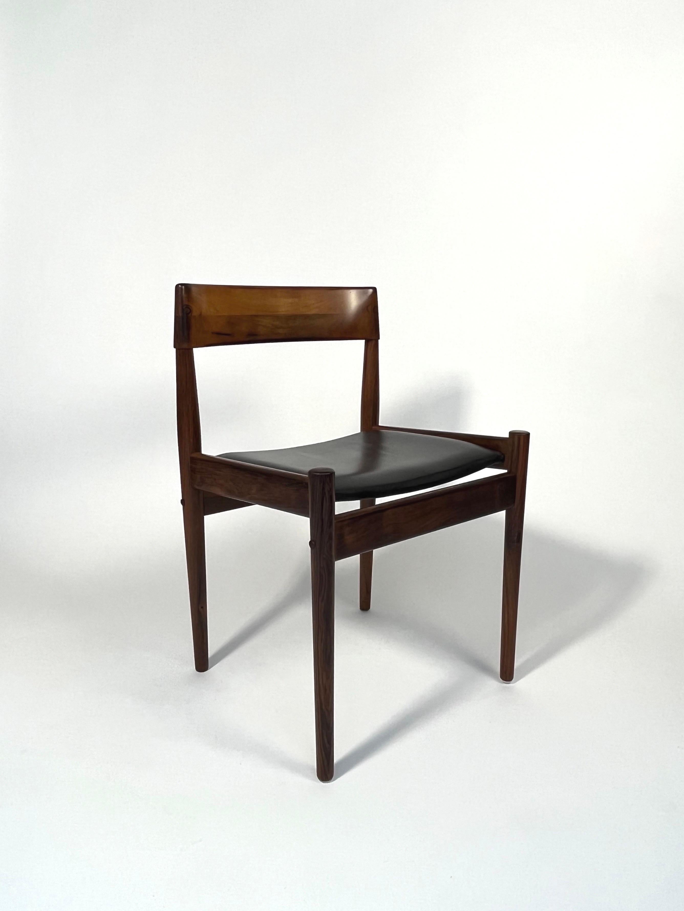 Hand-Crafted Pair of Grete Jalk Dining Chairs Rosewood P Jeppesen Denmark 1960s For Sale
