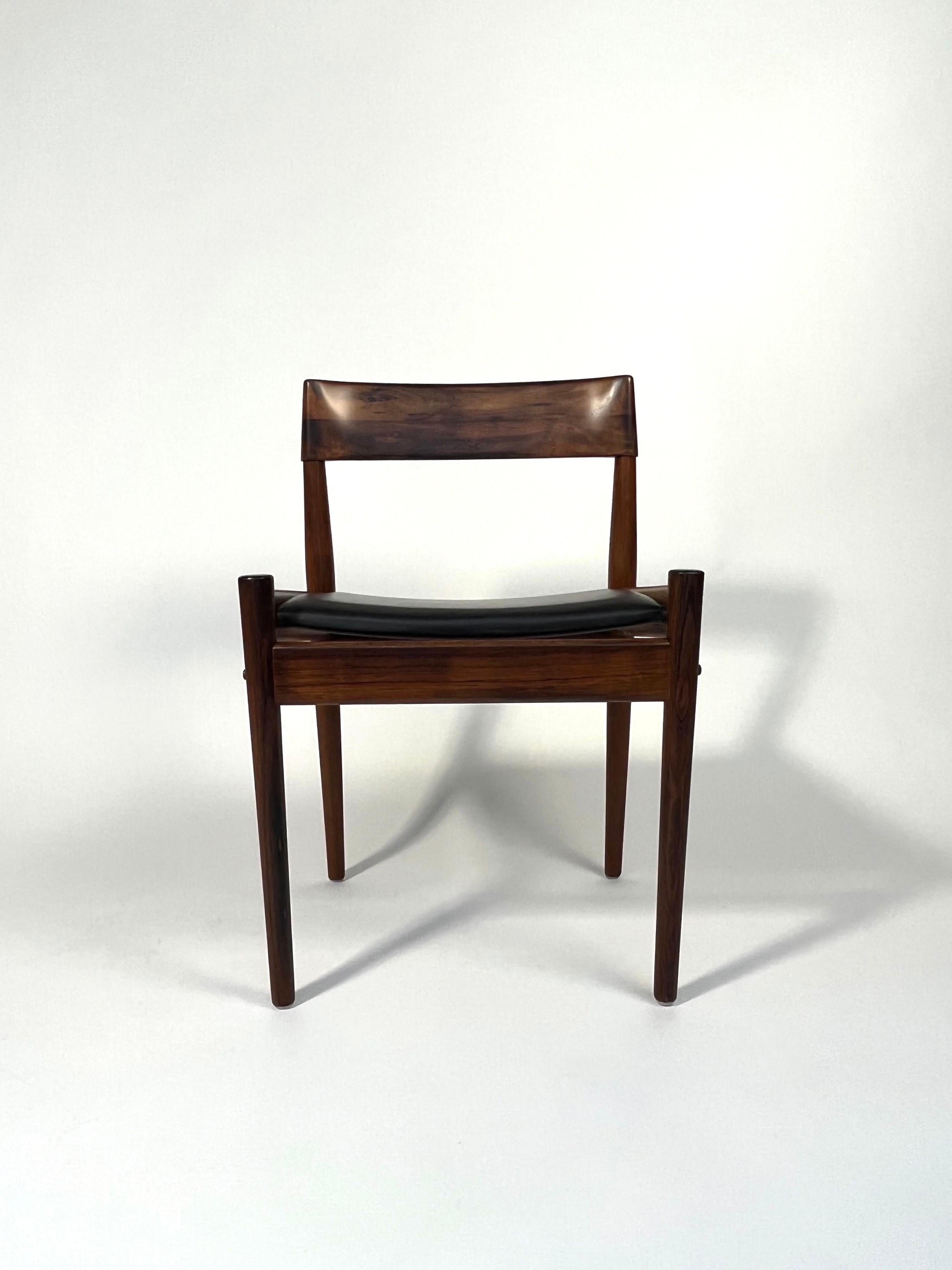 Pair of Grete Jalk Dining Chairs Rosewood P Jeppesen Denmark 1960s In Good Condition For Sale In Basel, BS