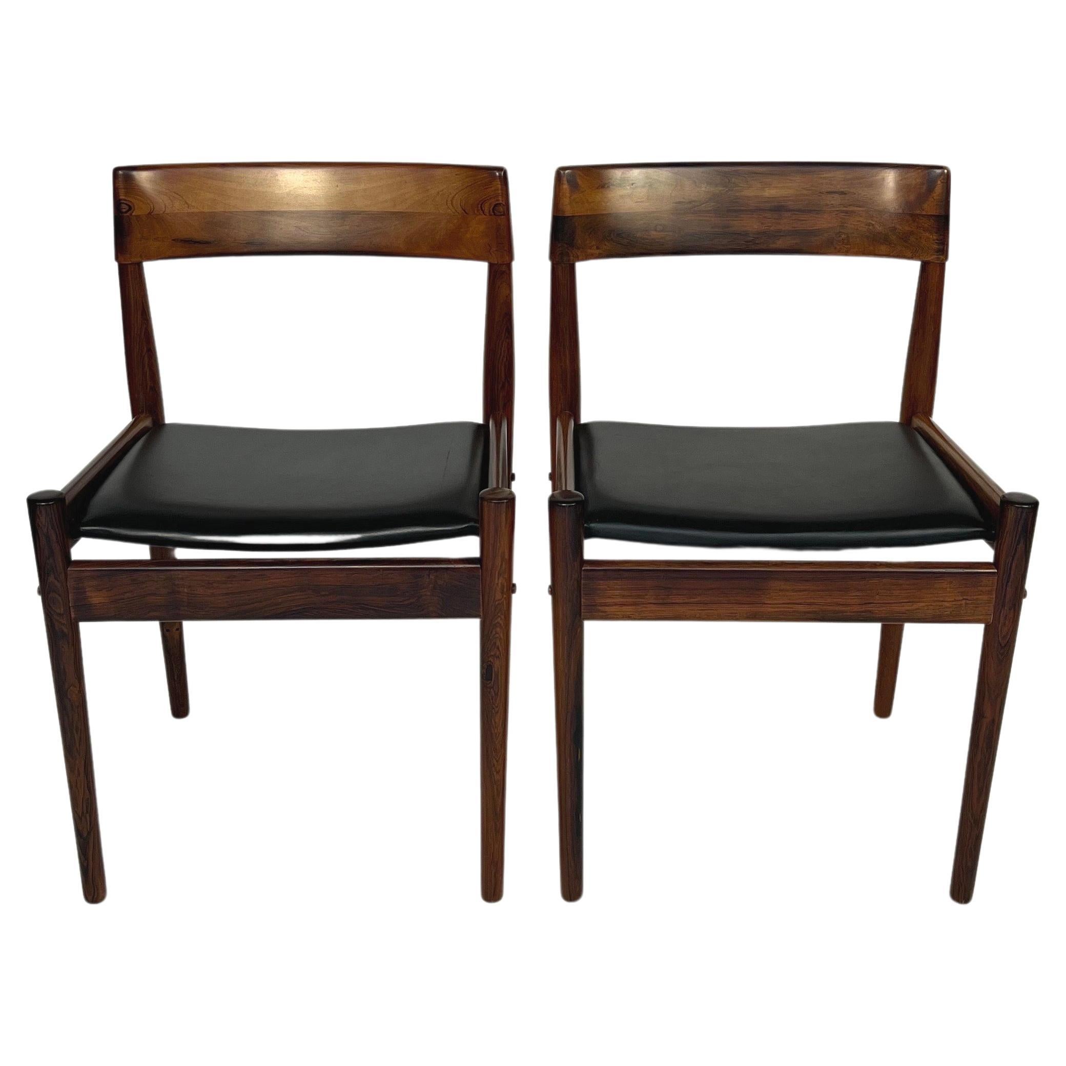 Pair of Grete Jalk Dining Chairs Rosewood P Jeppesen Denmark 1960s For Sale