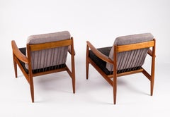 Pair of Grete Jalk Easy Chairs, Denmark, 1960s