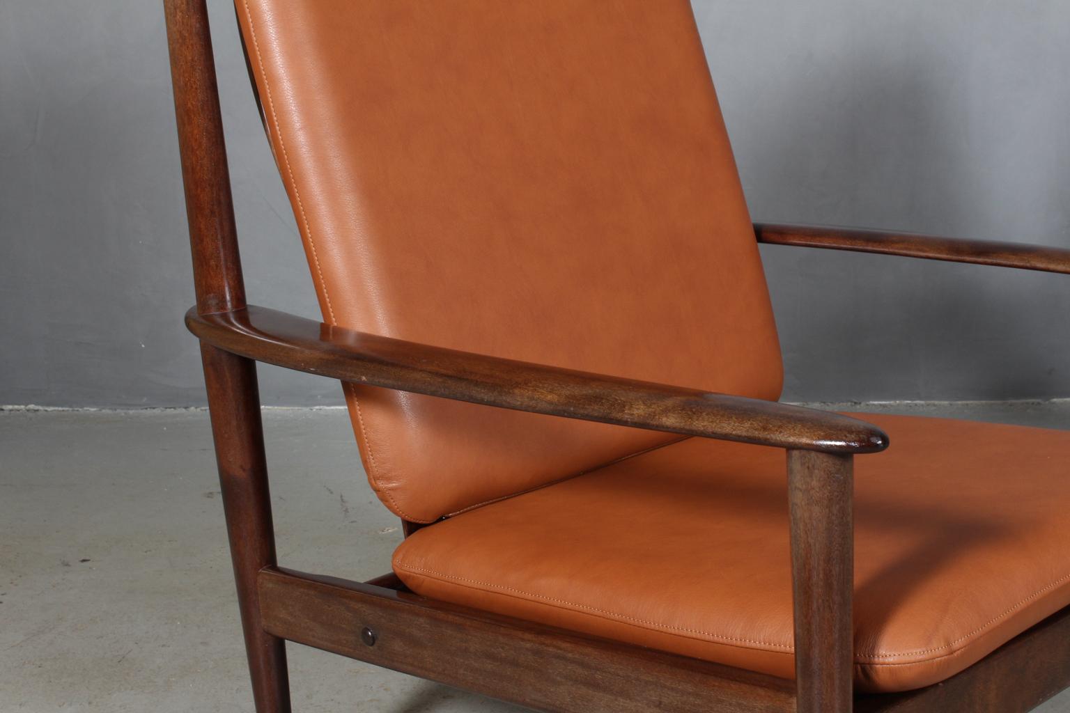 Scandinavian Modern Pair of Grete Jalk Lounge Chair, in Mahogany