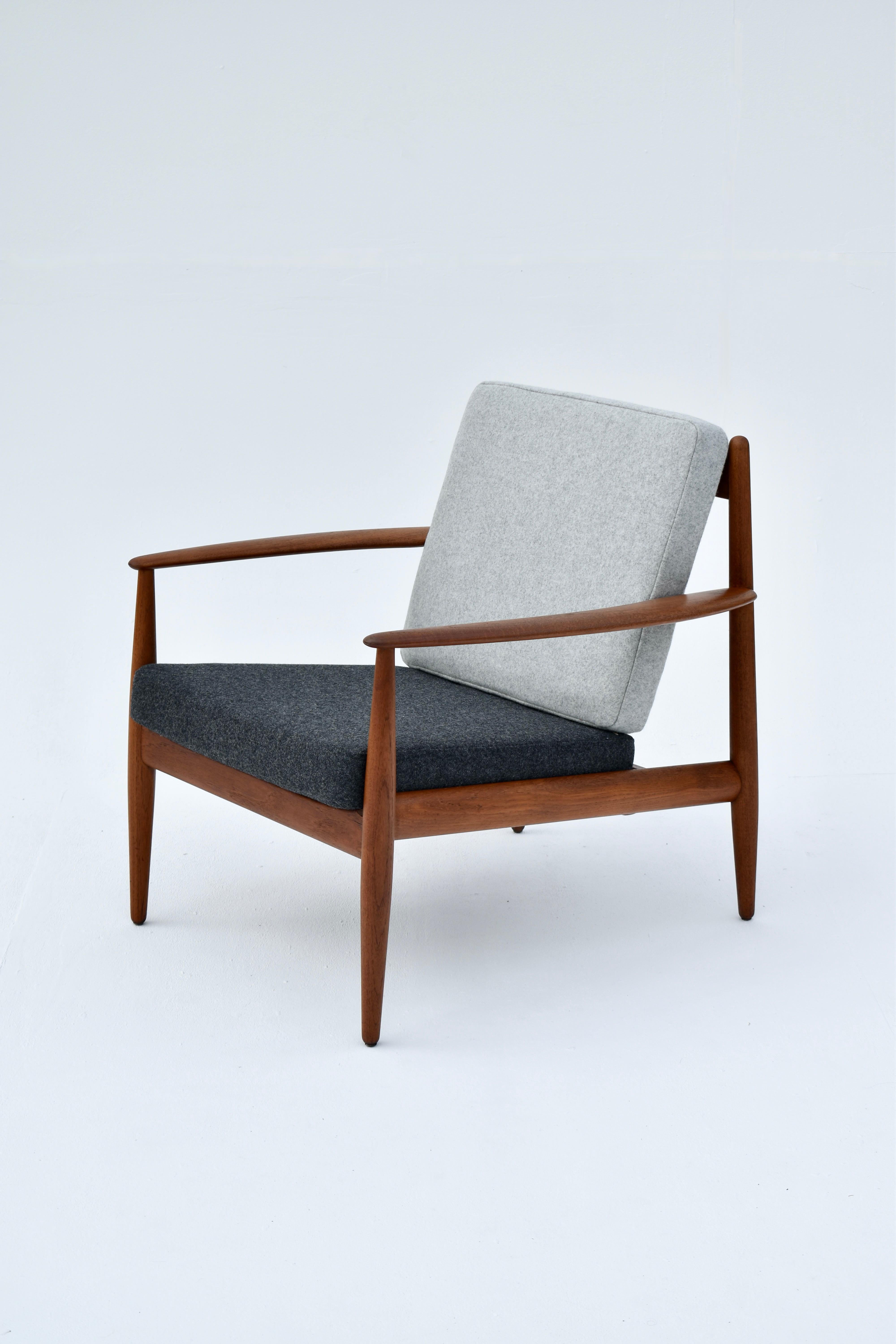 Pair of Grete Jalk Mid Century Teak Lounge Chairs for France & Son, Denmark 6