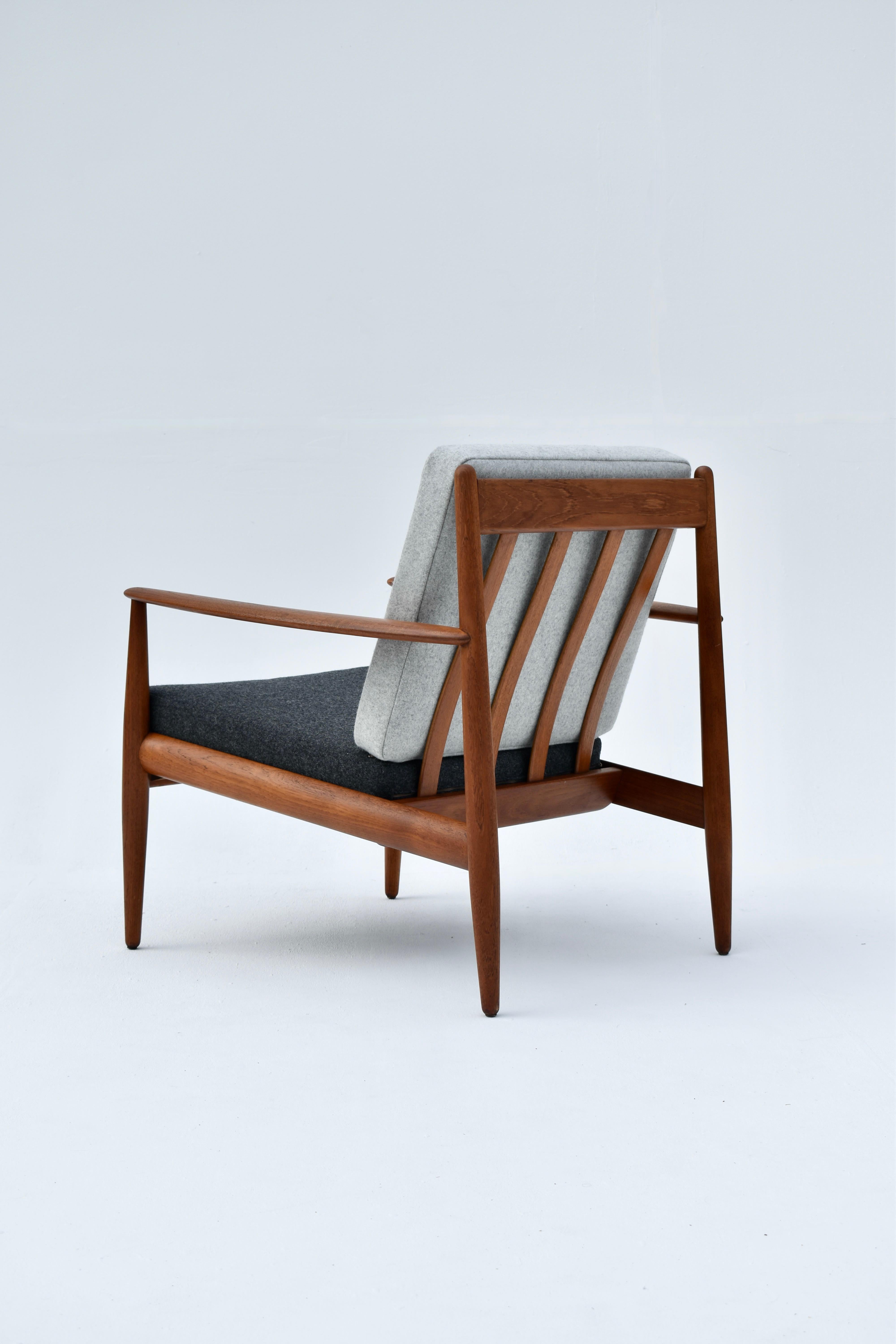 Pair of Grete Jalk Mid Century Teak Lounge Chairs for France & Son, Denmark 8