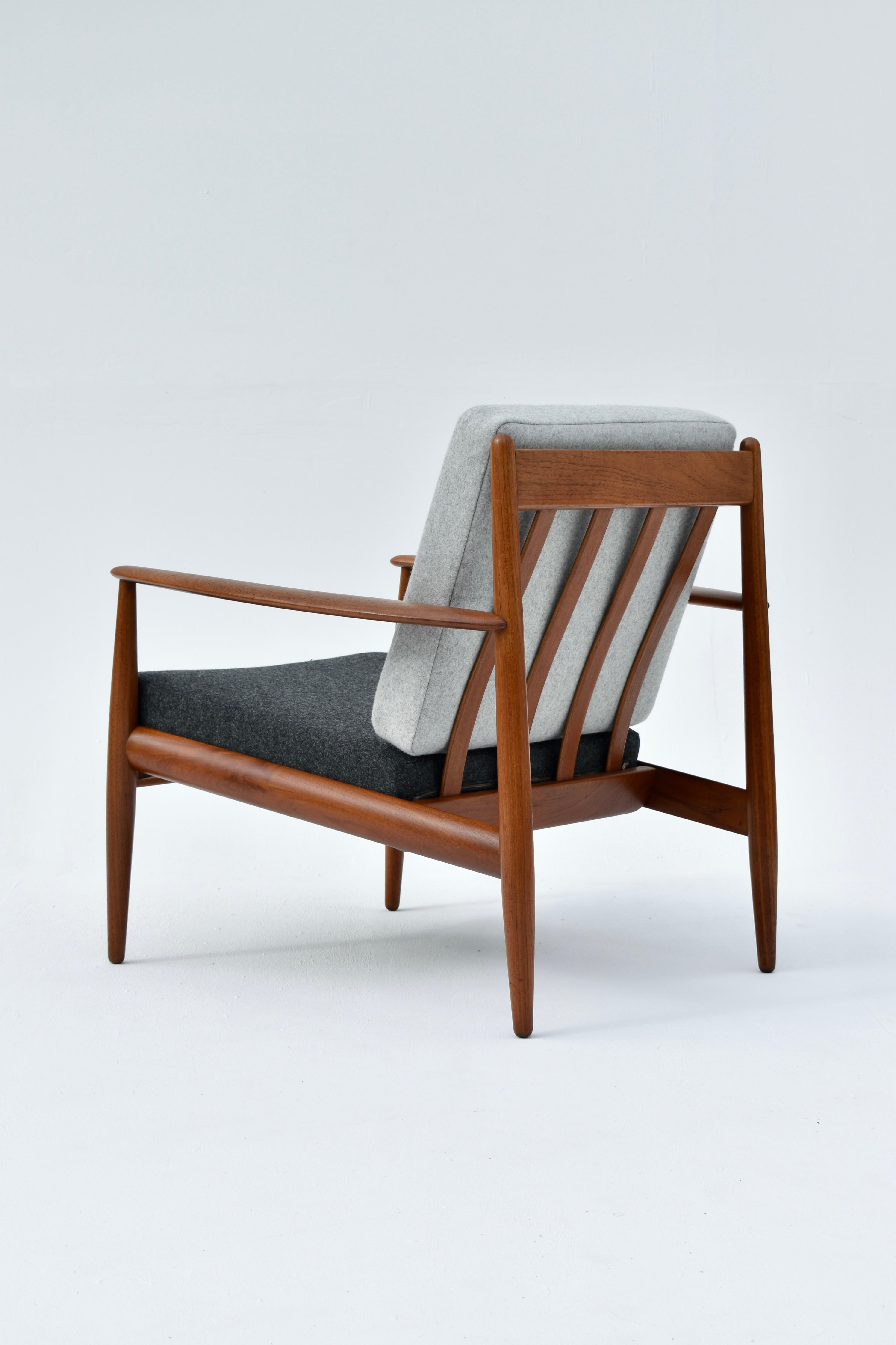 Pair of Grete Jalk Mid Century Teak Lounge Chairs for France & Son, Denmark 2