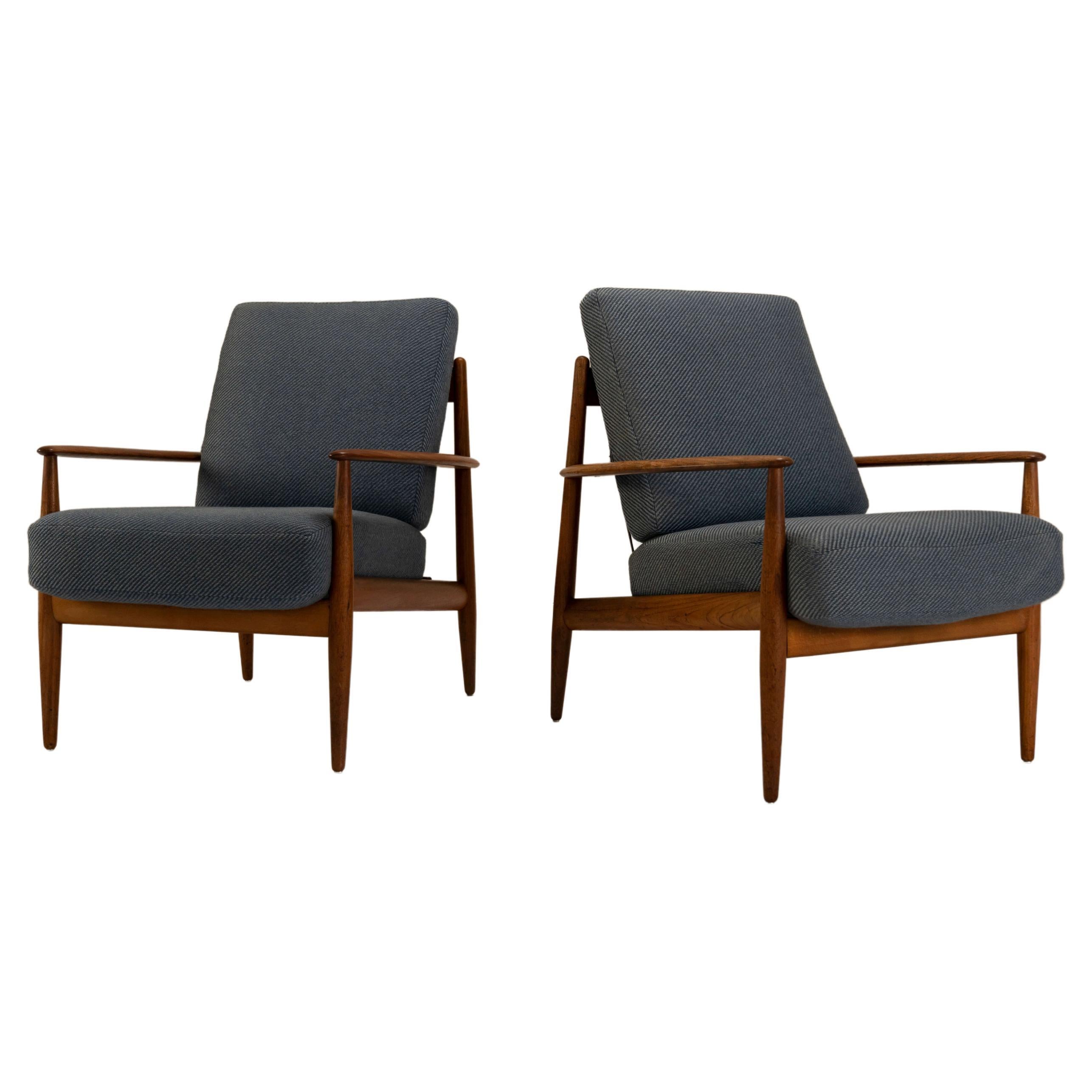 Pair of Grete Jalk Model 118 armchairs in Teak for France & Daverkosen, 1950s