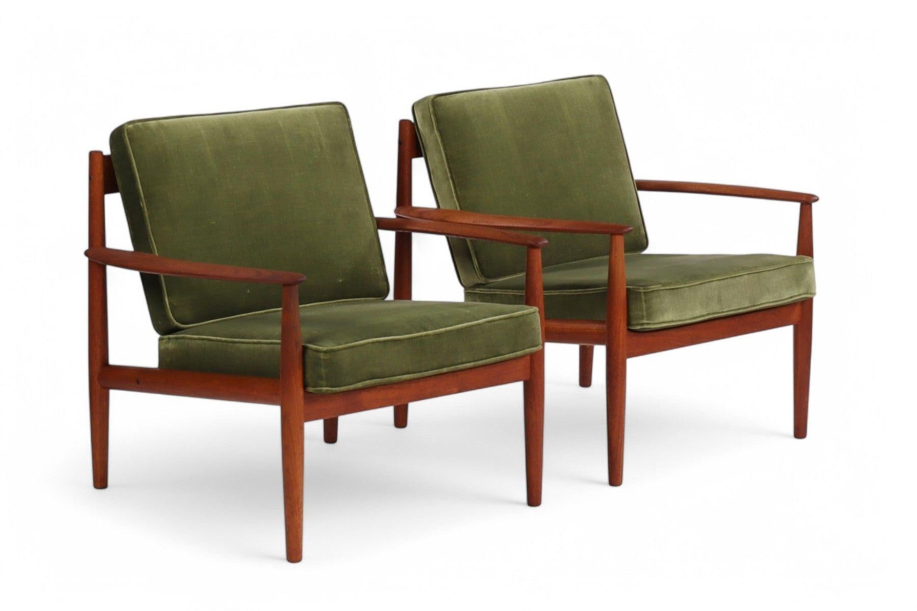 Mid-Century Modern Paire de chaises longues en teck Grete Jalk Model No 118 en vente