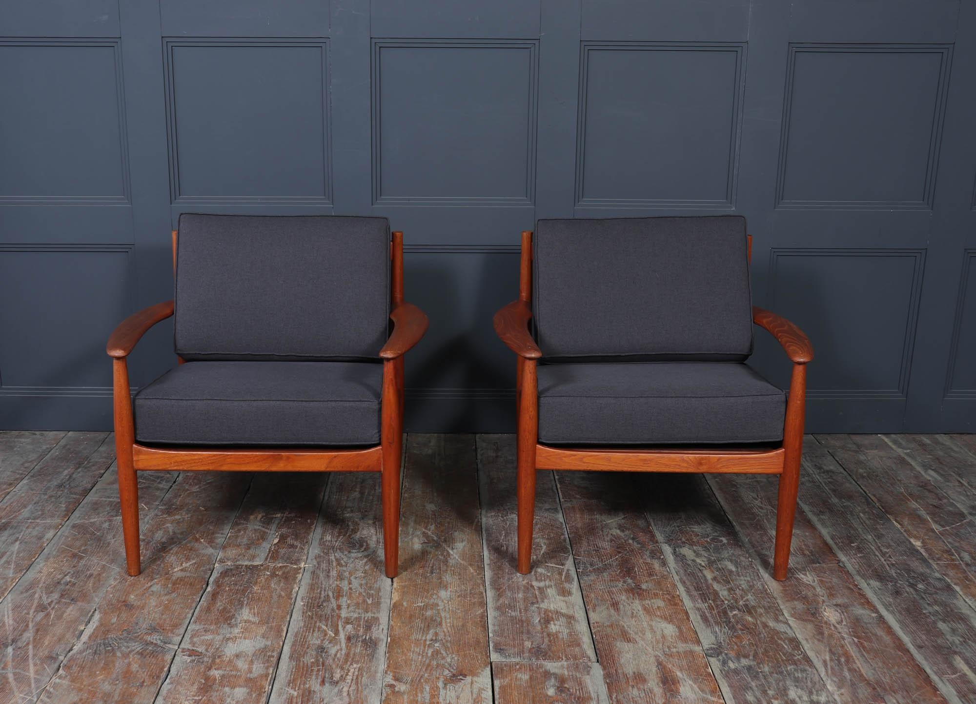 Paire de chaises longues en teck Grete Jalk pour France & Søn Excellent état - En vente à Paddock Wood Tonbridge, GB