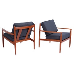 Pair of Grete Jalk Teak Lounge Chairs for France & Søn