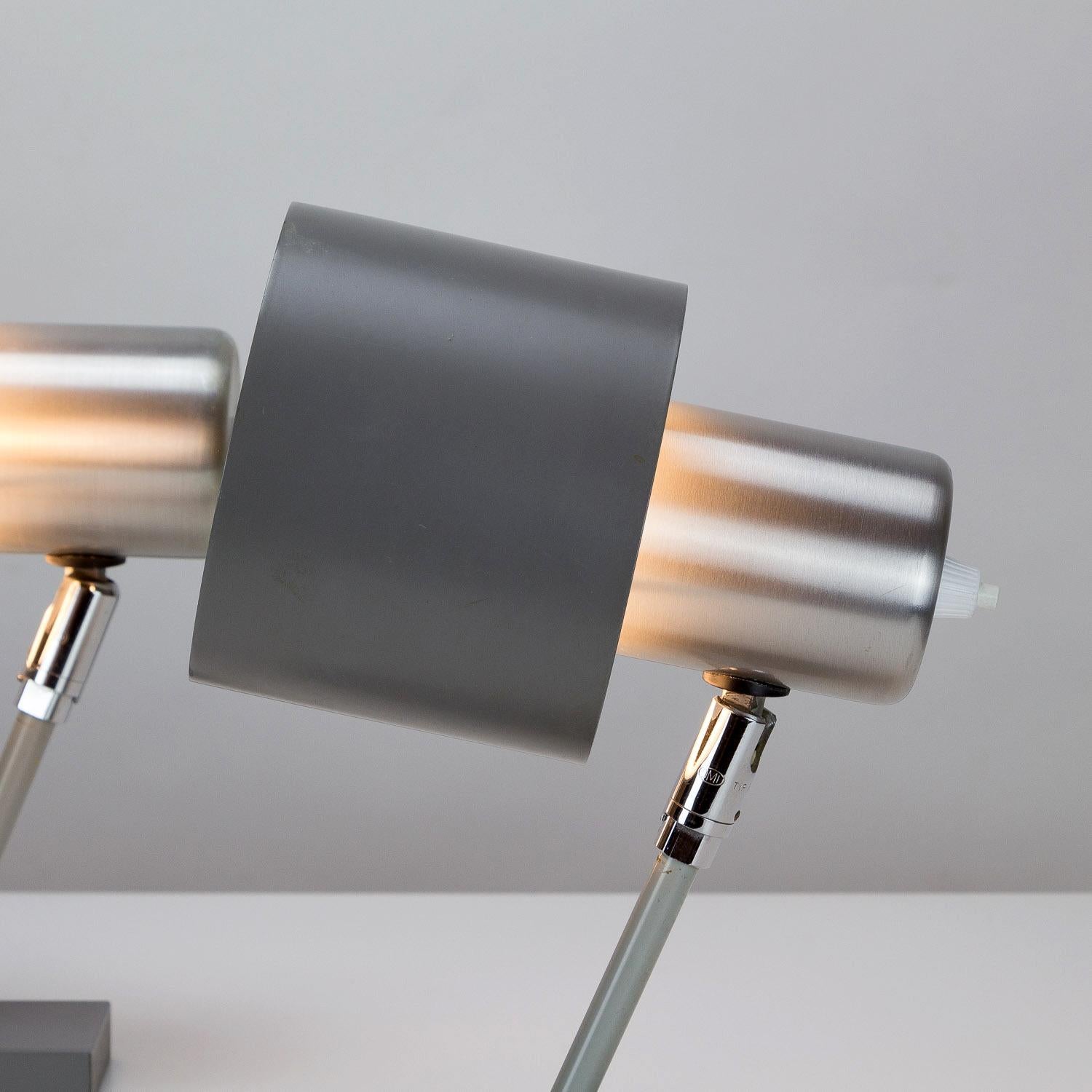 Danish Pair of Grey Alfa Wall Lights by Jo Hammerborg, Fog & Mørup, Denmark, 1960s