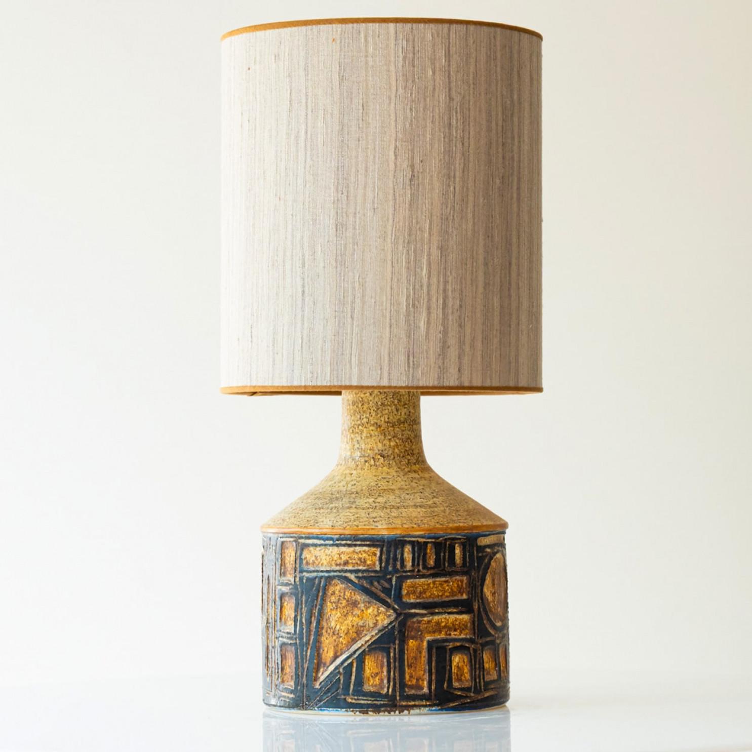 Paar graue und braune Keramiktischlampen für Soholm, Dänemark 1960er Jahre (Sonstiges) im Angebot