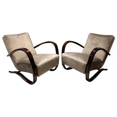 Paire de fauteuils gris Kreslo H269 de Jindřich Halabala