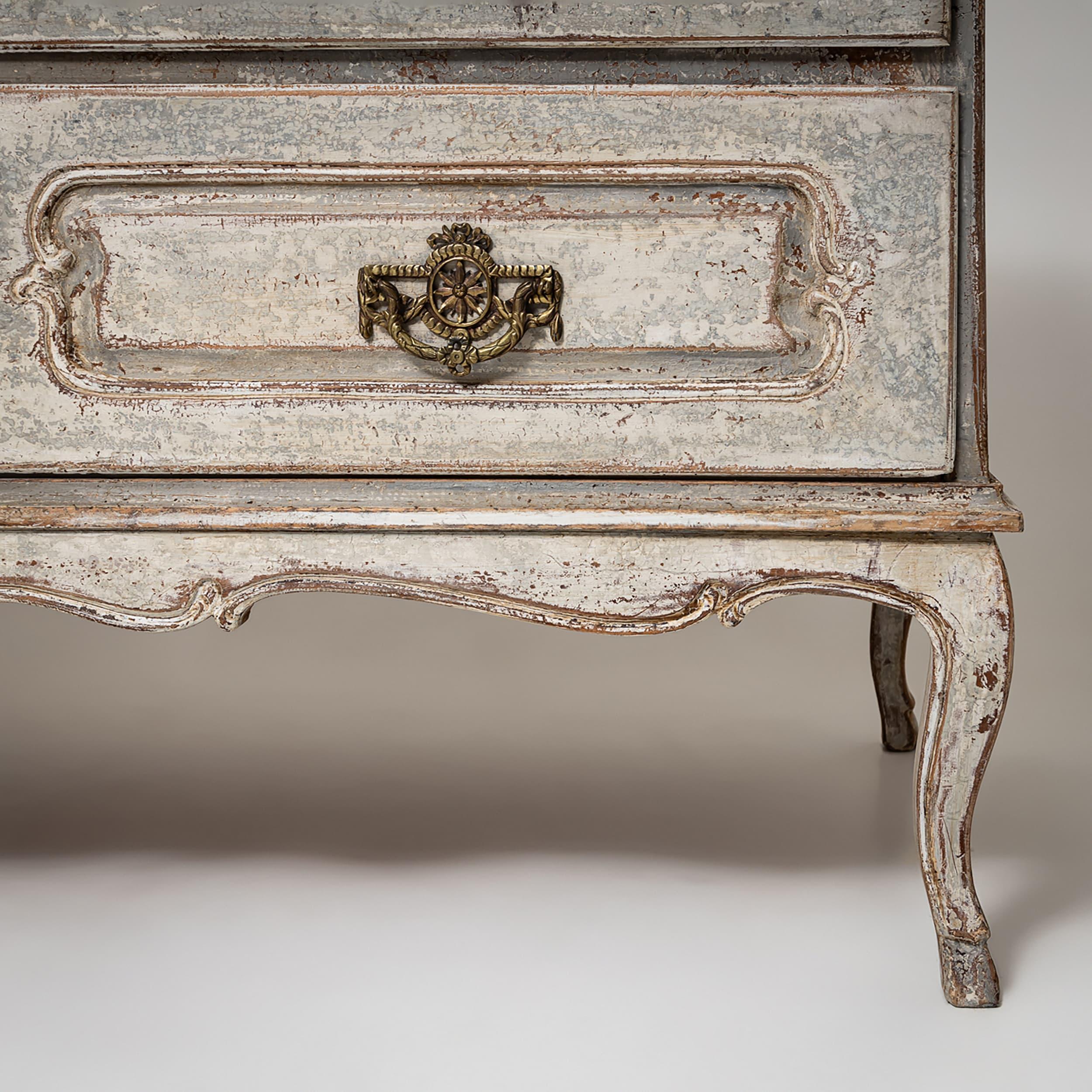 Paar graue Barockkommoden, um 1780 im Angebot 3