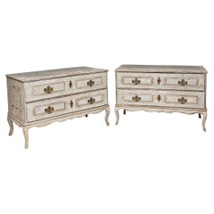 Coppia di commodes barocche grigie, 1780 circa