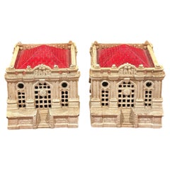 Pair of Grey Iron Casting Co. U.S. Treasury Building Cast Iron Banks, 1940s