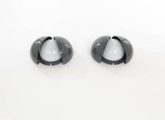 Pair of grey Lampira wall lamps by G.P.A. Monti for Fontana Arte, 1970s