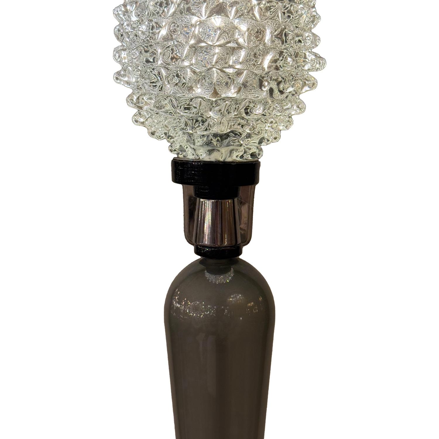 Coppia di lampade in vetro di Murano grigio In condizioni buone in vendita a New York, NY