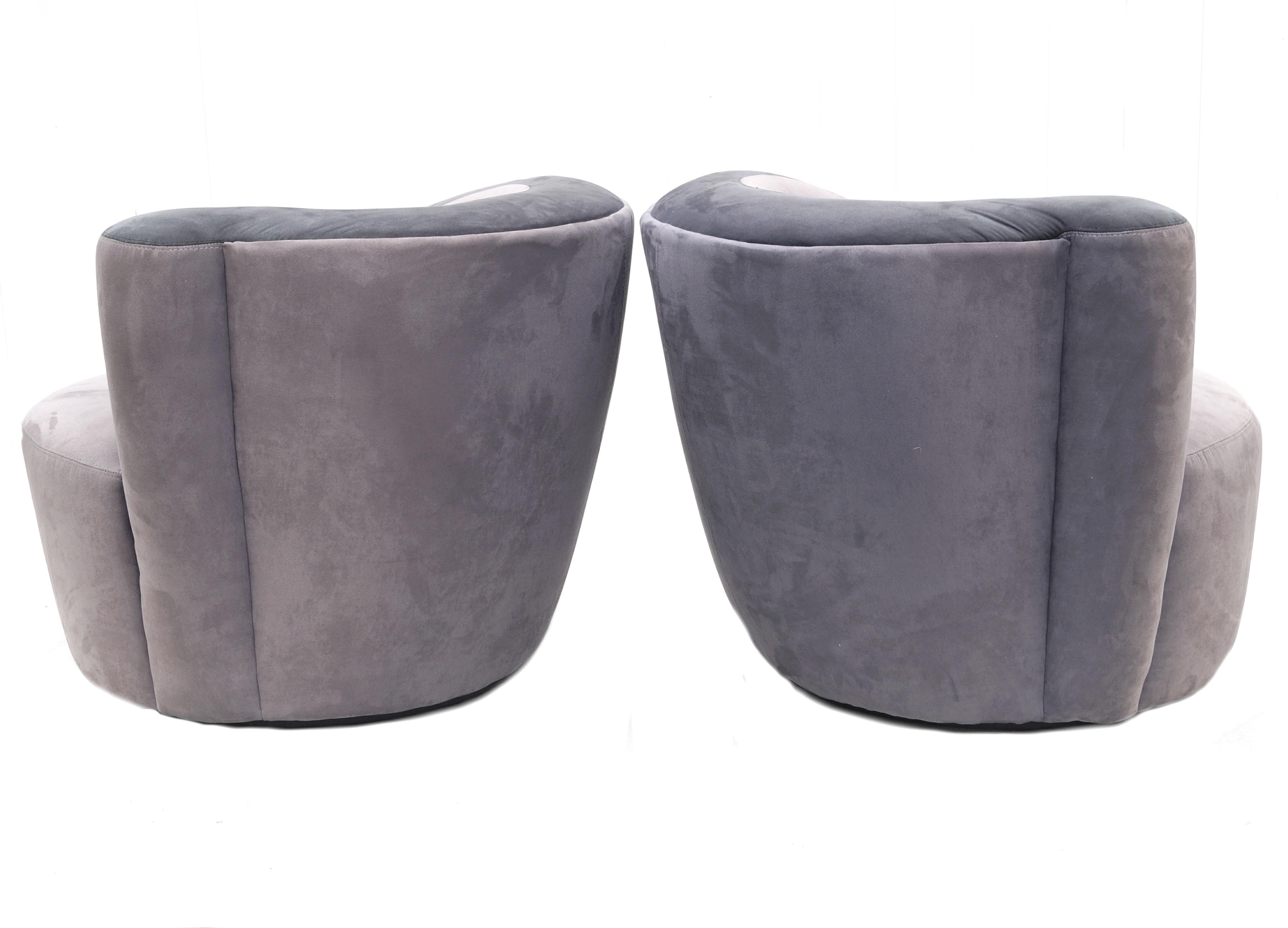 Fin du 20e siècle Paire de clubs pivotants Modernity Directional Style  Chaises en tire-bouchon en vente