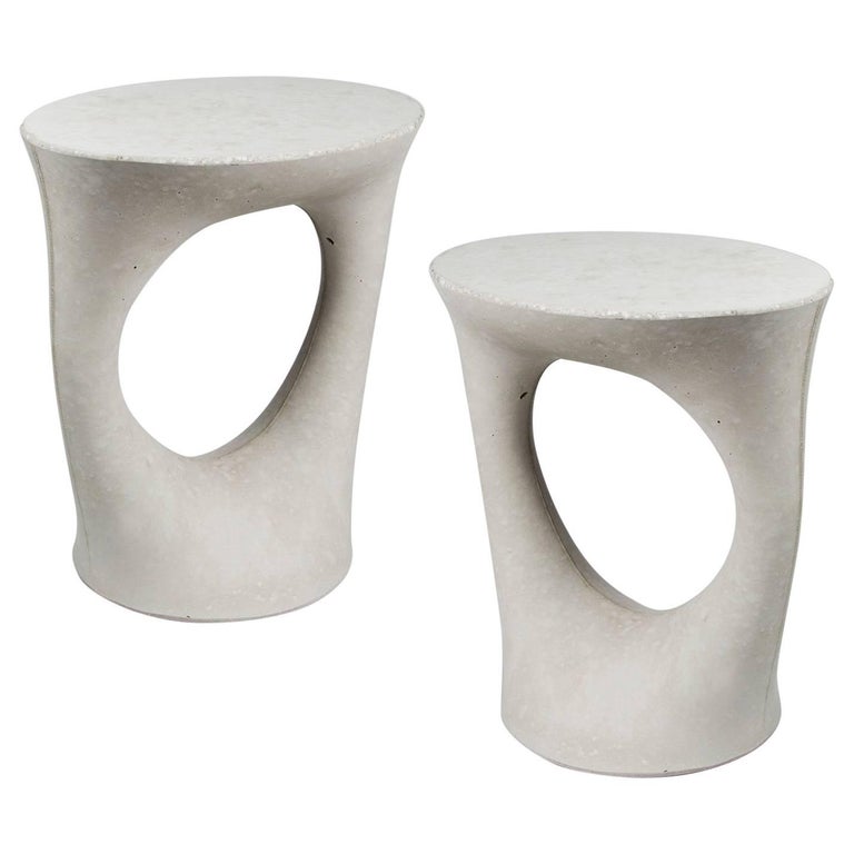 Pair of Grey Short Kreten Side Tables from Souda, in Stock For Sale