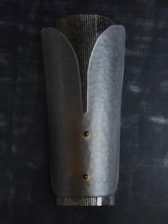 Pair of Grey Textured Murano Glass Wall Sconces