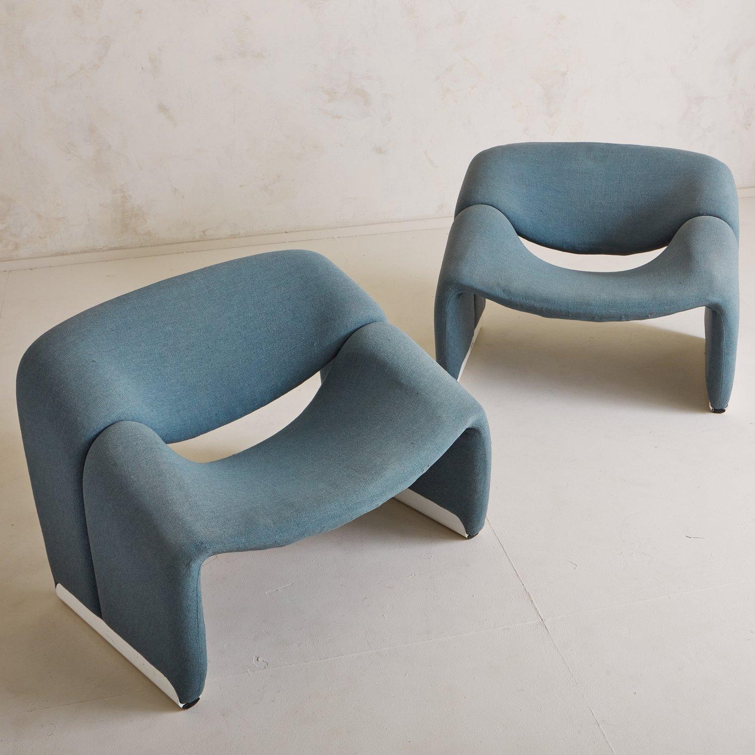 Pair of Groovy Lounge Chairs by Pierre Paulin for Artifort, France, 1960s In Good Condition In Chicago, IL