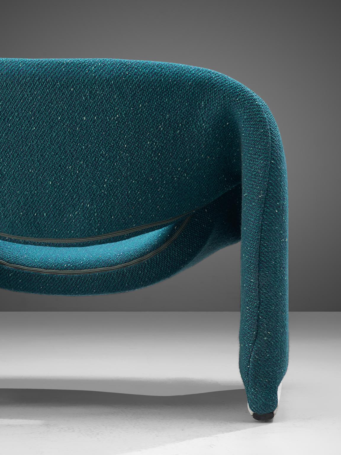 Late 20th Century Pair of 'Groovy' Lounge Chairs by Pierre Paulin in Turquoise Fabric
