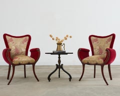 Paire de fauteuils en acajou Grosfeld House Hollywood Regency